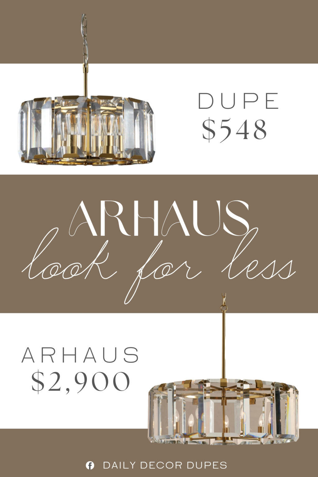 Arhaus Amaya Round Chandelier Dupe. It faceted glass beautifully sparkles against its gold frame when lit, casting a brilliant shine over your décor.