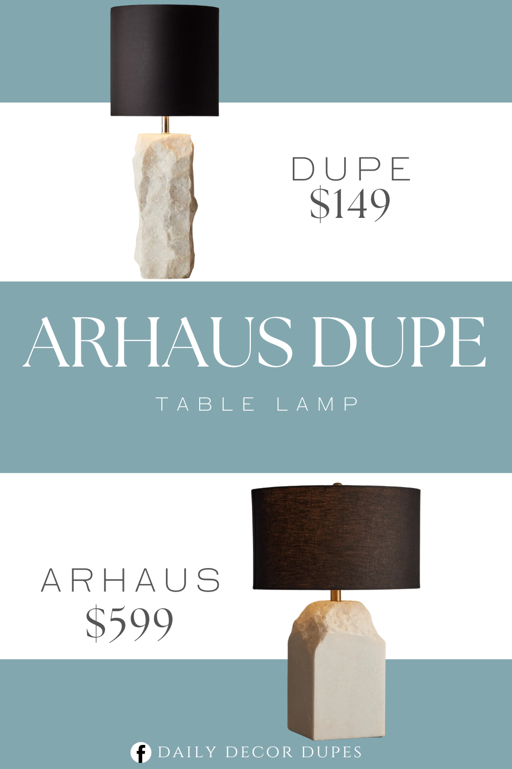 Arhaus Andra Table Lamp Dupe. Marble and nickel base. Black cotton shade. Sleek nickel pole and round cotton shade. Organic modern table lamp.