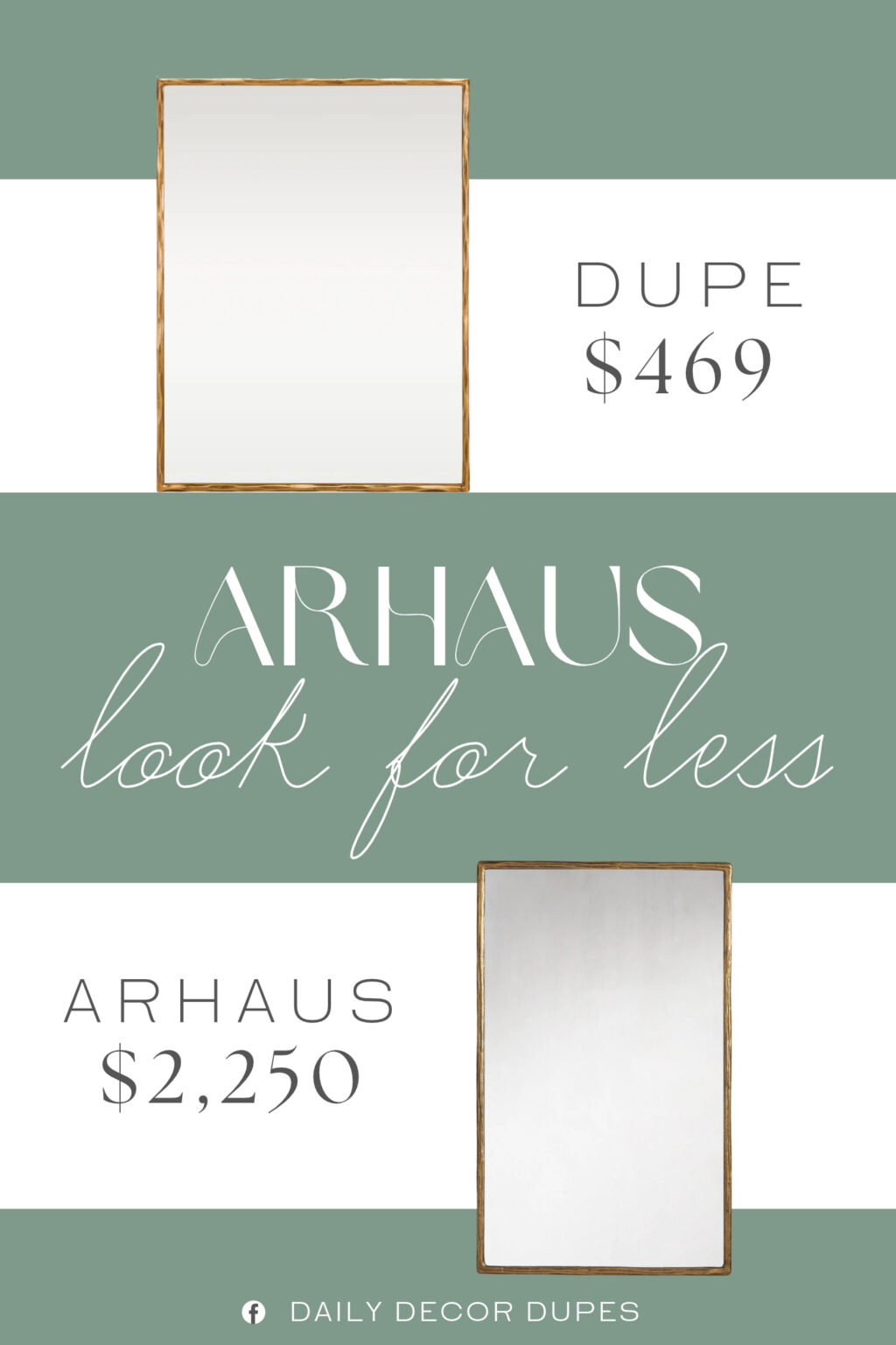 Arhaus Arren Wall Mirror Dupe. Crafted with a glass surface and a metal surround, it adds an architectural detail without overwhelming your existing furniture.