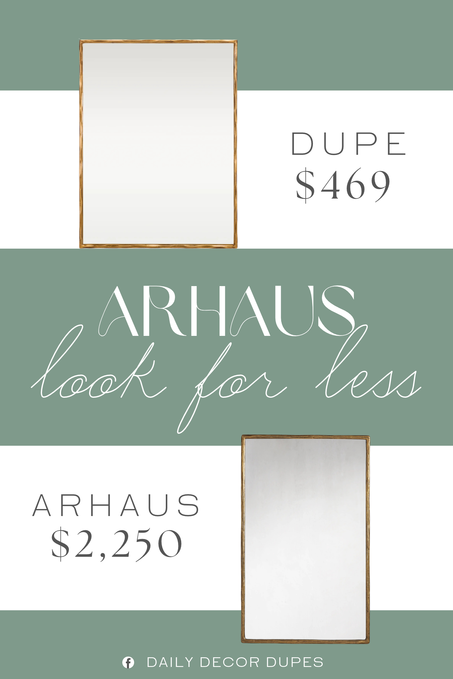 Arhaus Arren Wall Mirror Dupe. Crafted with a glass surface and a metal surround, it adds an architectural detail without overwhelming your existing furniture.
