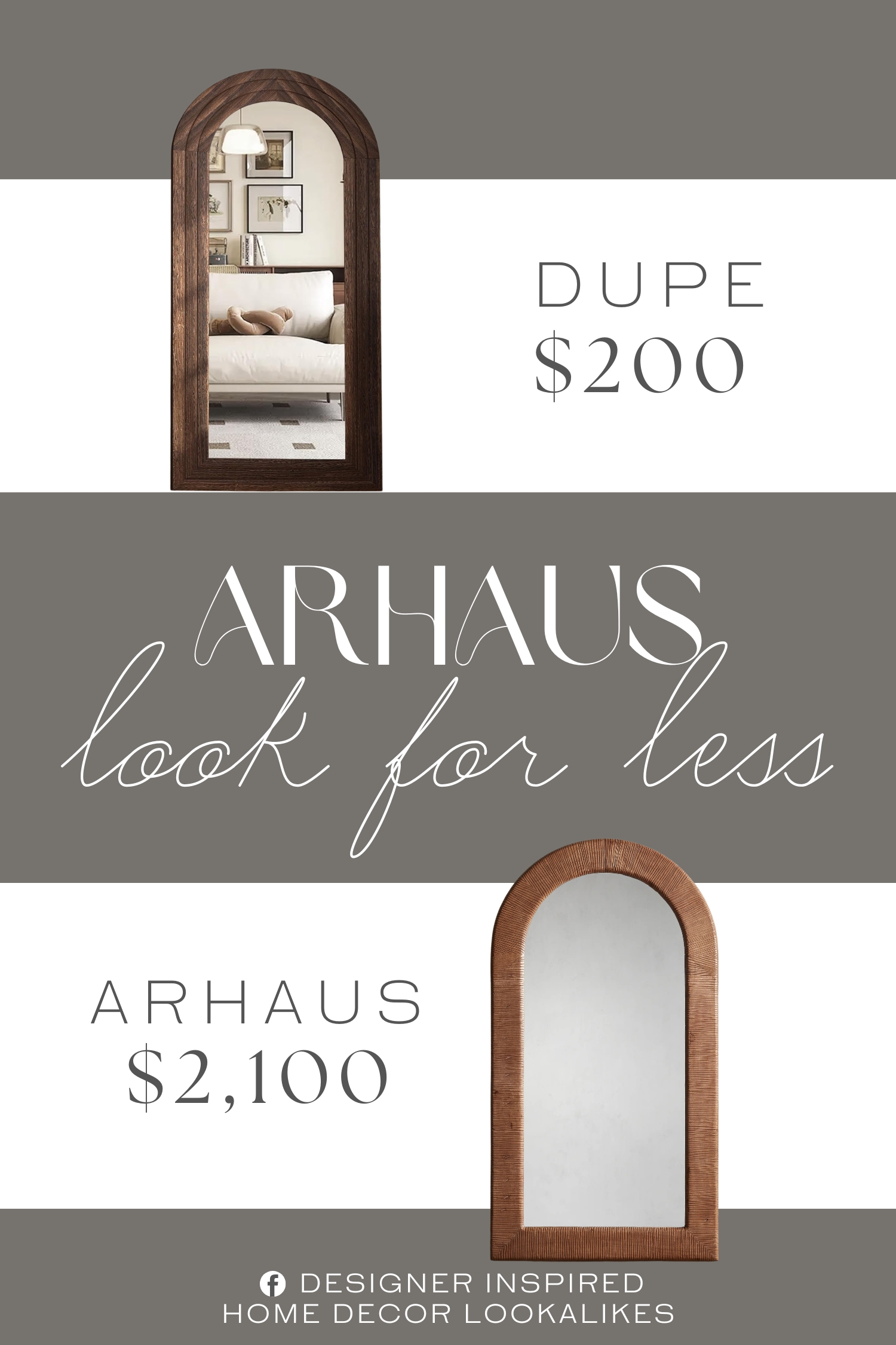 Arhaus Chisel Arch Floor Mirror Dupe. Crafted from High-Quality Natural Solid Wood, This Mirror Is Durable and Long-Lasting.