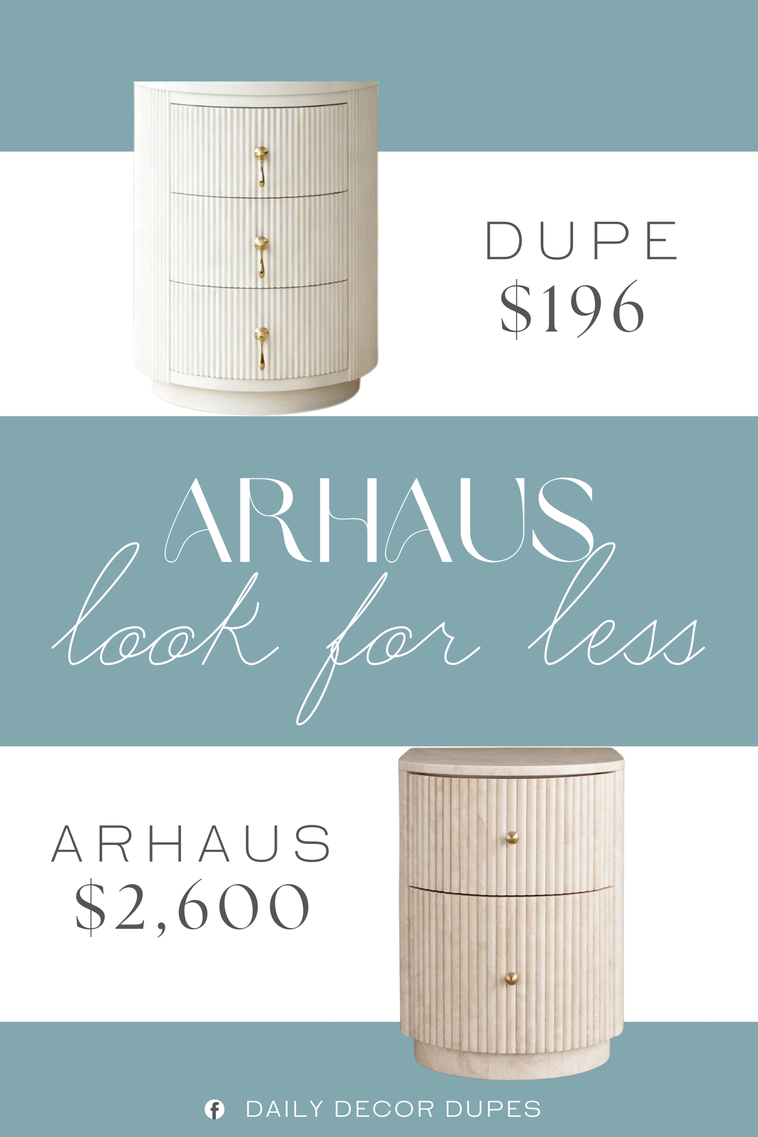 Arhaus Clementine Reeded Stone Nightstand Dupe. crafted from high-quality plastic and medium-density fiberboard, this round nightstand with drawer ensures long-lasting durability and a robust structure