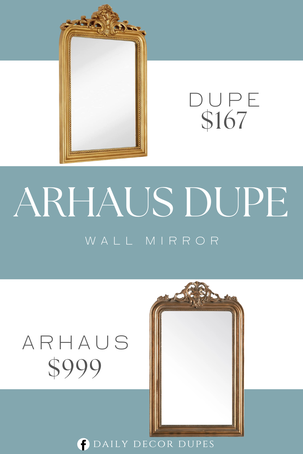 Arhaus Copenhagen Wall Mirror Dupe. This baroque mirror frame is made of wood with a rich old-world feel, and the beveled glass has an elegant look to it. The ornate frame features a beveled glass mirror, with decorative carvings around it.