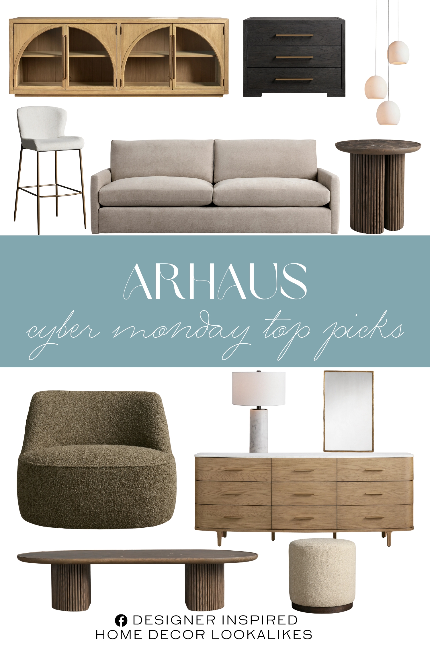Arhaus Cyber Monday Top Picks. Kipton Slim Arm Sofa. Astor Coffee Table. Arica Round Chandelier. Danny Nine-Drawer Dresser. Arren Wall Mirror. Darwyn Nightstand. Sonny Swivel Chair. Kirsten Stool in Nomad Snow. Astor Round End Table. Darwyn Five-Drawer Dresser. Roe Dining Stool. Hattie Sideboard in Honey. Brixton Table Lamp.