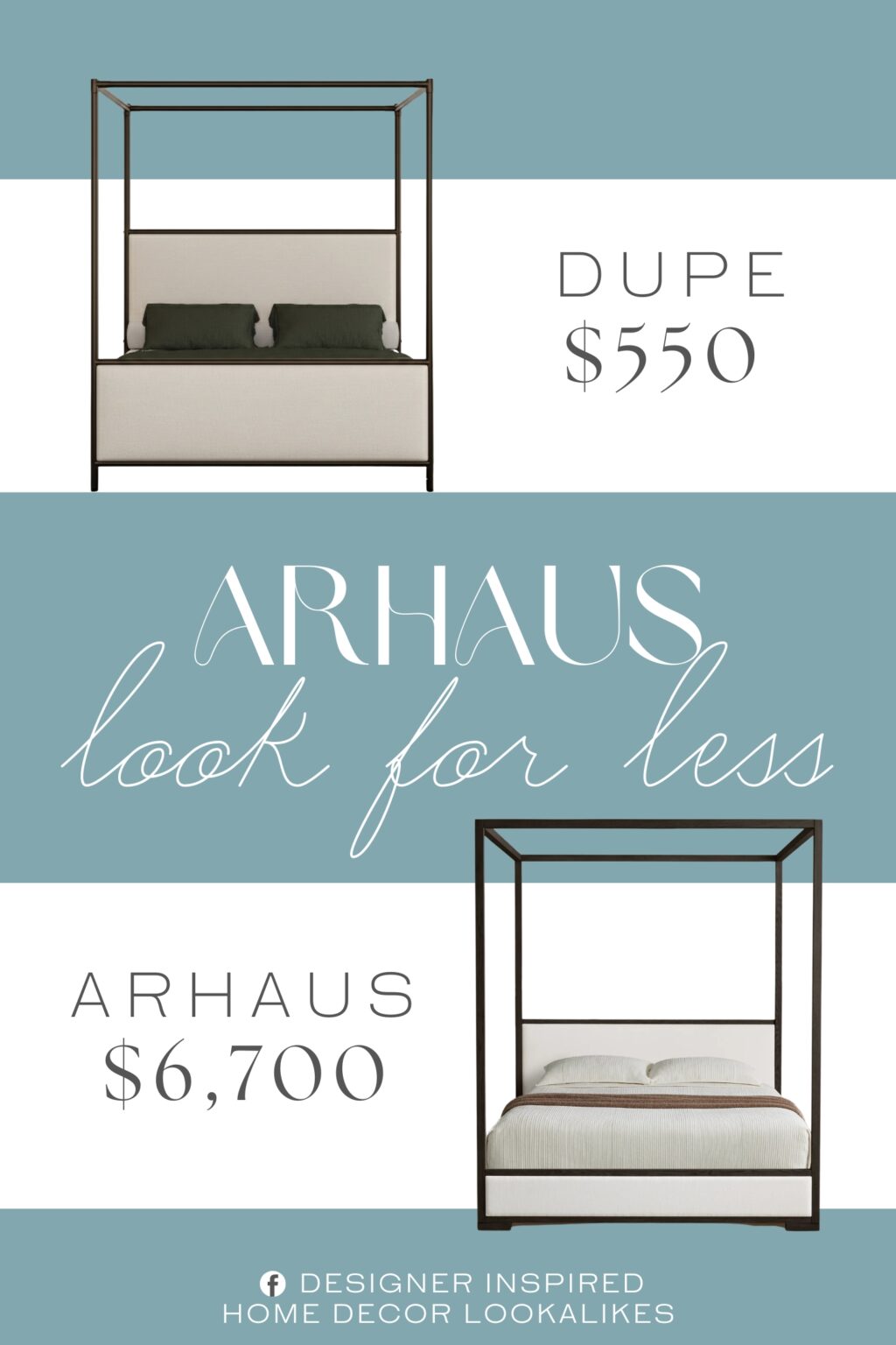 Arhaus Darien Canopy Bed Dupe. Open-frame silhouette with sleek straight legs adds height, elegance, and a sculptural statement to your space. Strong iron frame ensures exceptional strength, stability, and long-lasting durability.