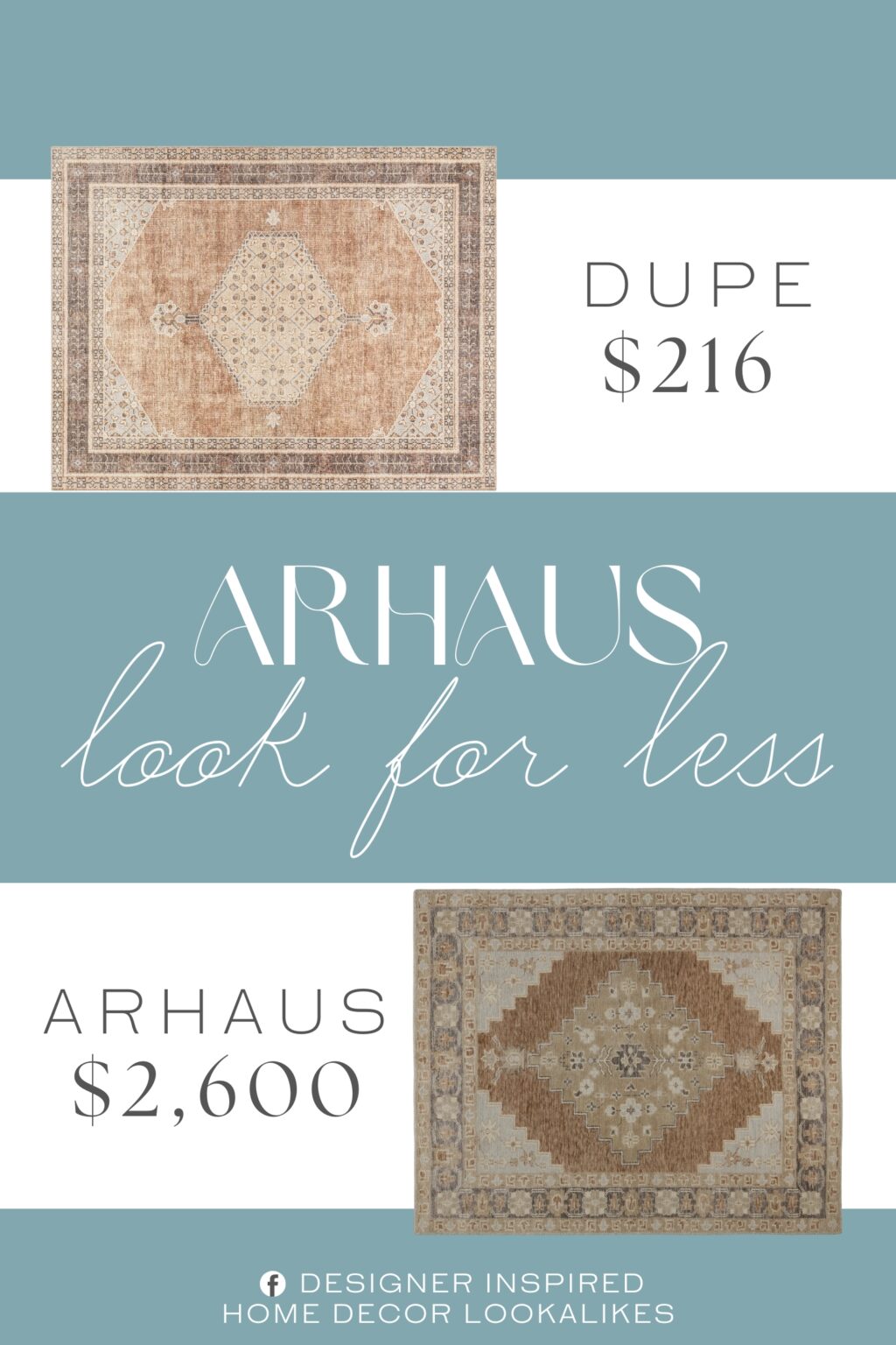 Arhaus Ezra Hand-Knotted Rug Dupe. Crafted and woven in Turkey, this unique rug is durable while maintaining a soft feel and exclusive texture.