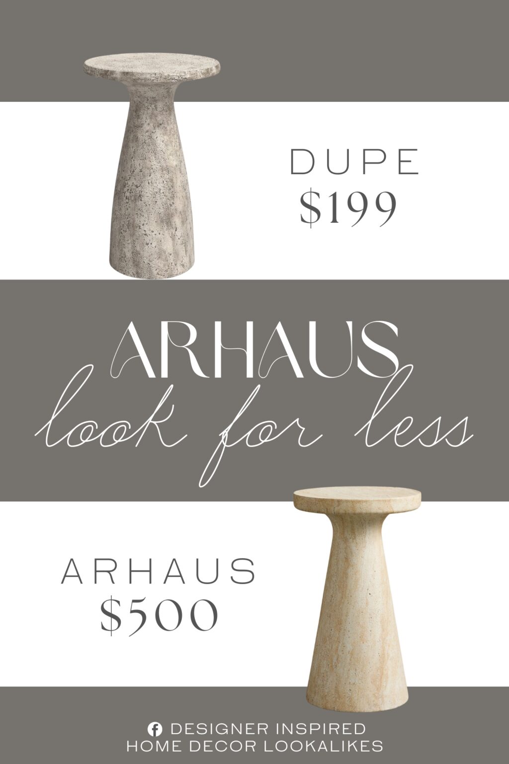 Arhaus Fira Outdoor End Table Dupe. Frame Material Stone / Concrete. Table Top Shape Round.