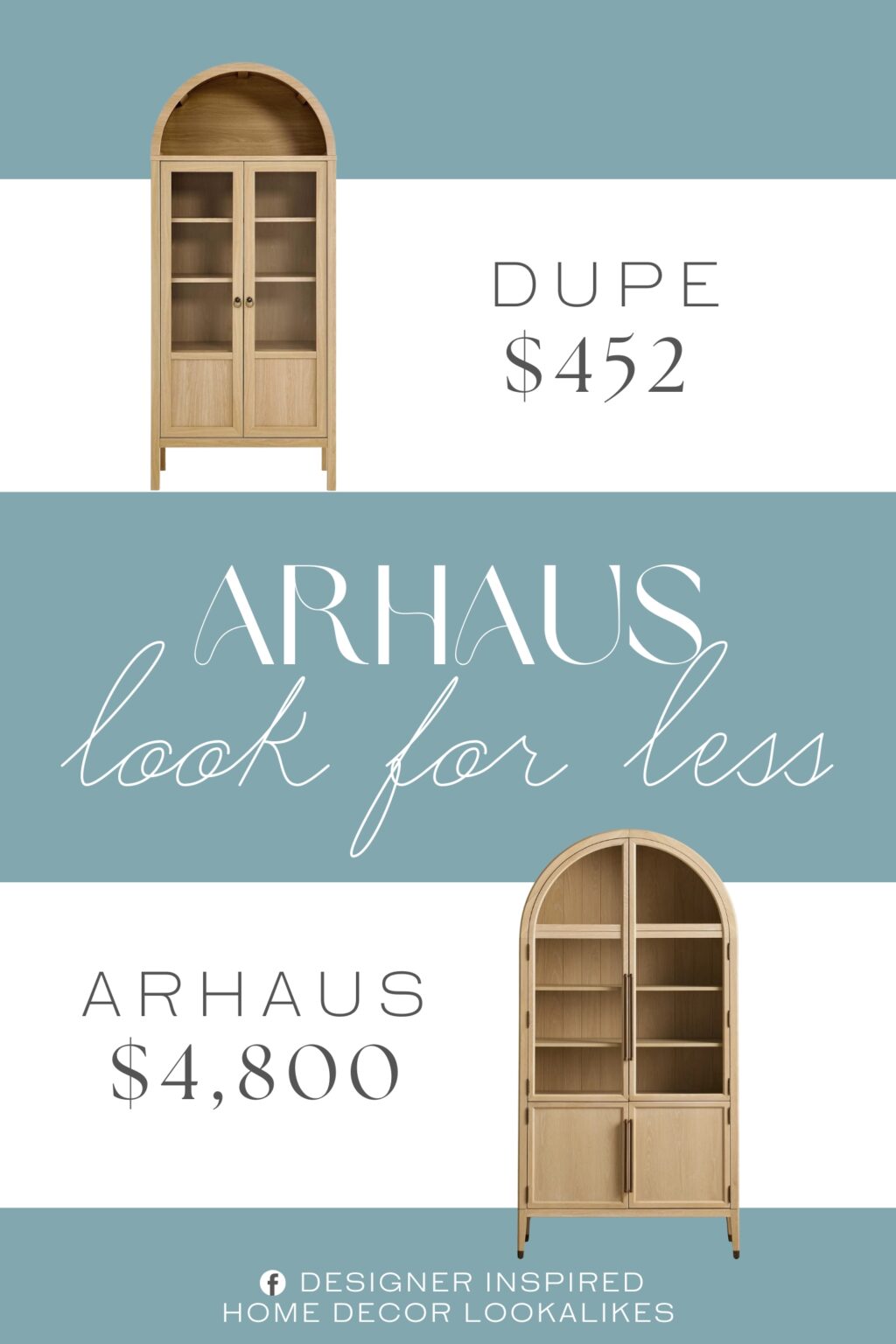 Arhaus Hattie Glass Cabinet Dupe. Featuring two adjustable shelves, a fixed shelf, and spacious concealed storage area, this display cabinet provides diverse storage options, whether you prefer showcasing your items or stowing them away