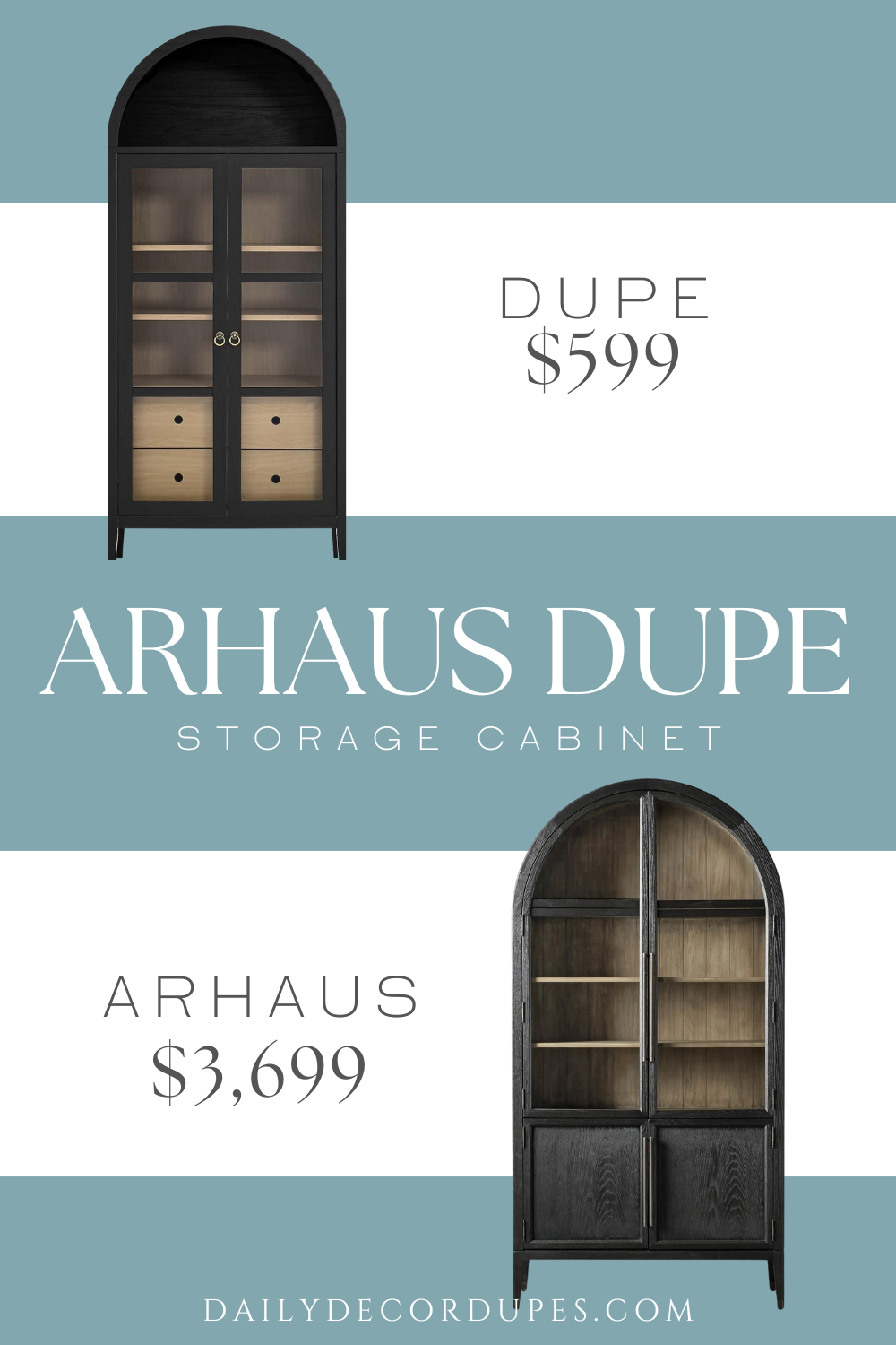 Arhaus Hattie Glass Cabinet Dupe. Durable solid wood frame and stylishgrained veneers. Multi-functional cabinet offers an abundance of storage. Stylish antique gold hardware. 46" Width x 19" Depth x 89" Height.