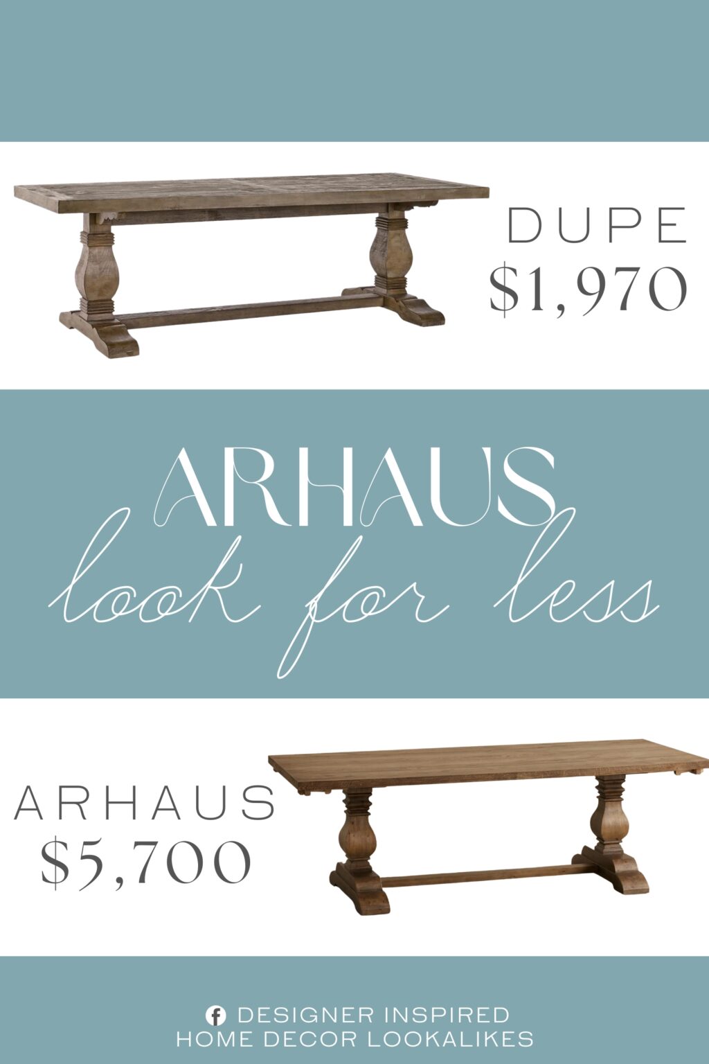 Arhaus Kensington Reclaimed Dining Table Dupe. The Dining Table embodies true rustic appeal with its characteristic pedestal base and created from reclaimed pine wood.