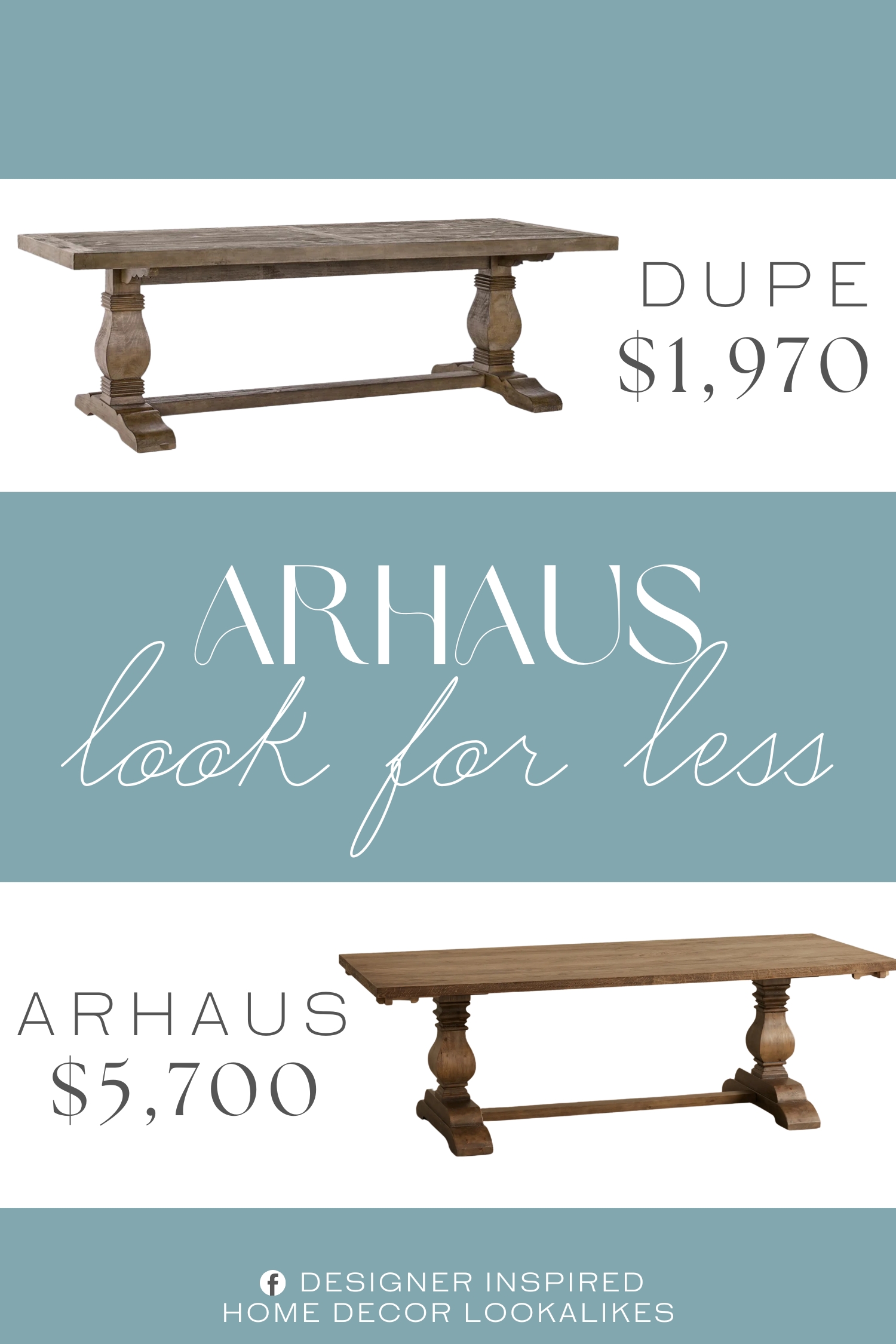 Arhaus Kensington Reclaimed Dining Table Dupe. The Dining Table embodies true rustic appeal with its characteristic pedestal base and created from reclaimed pine wood.