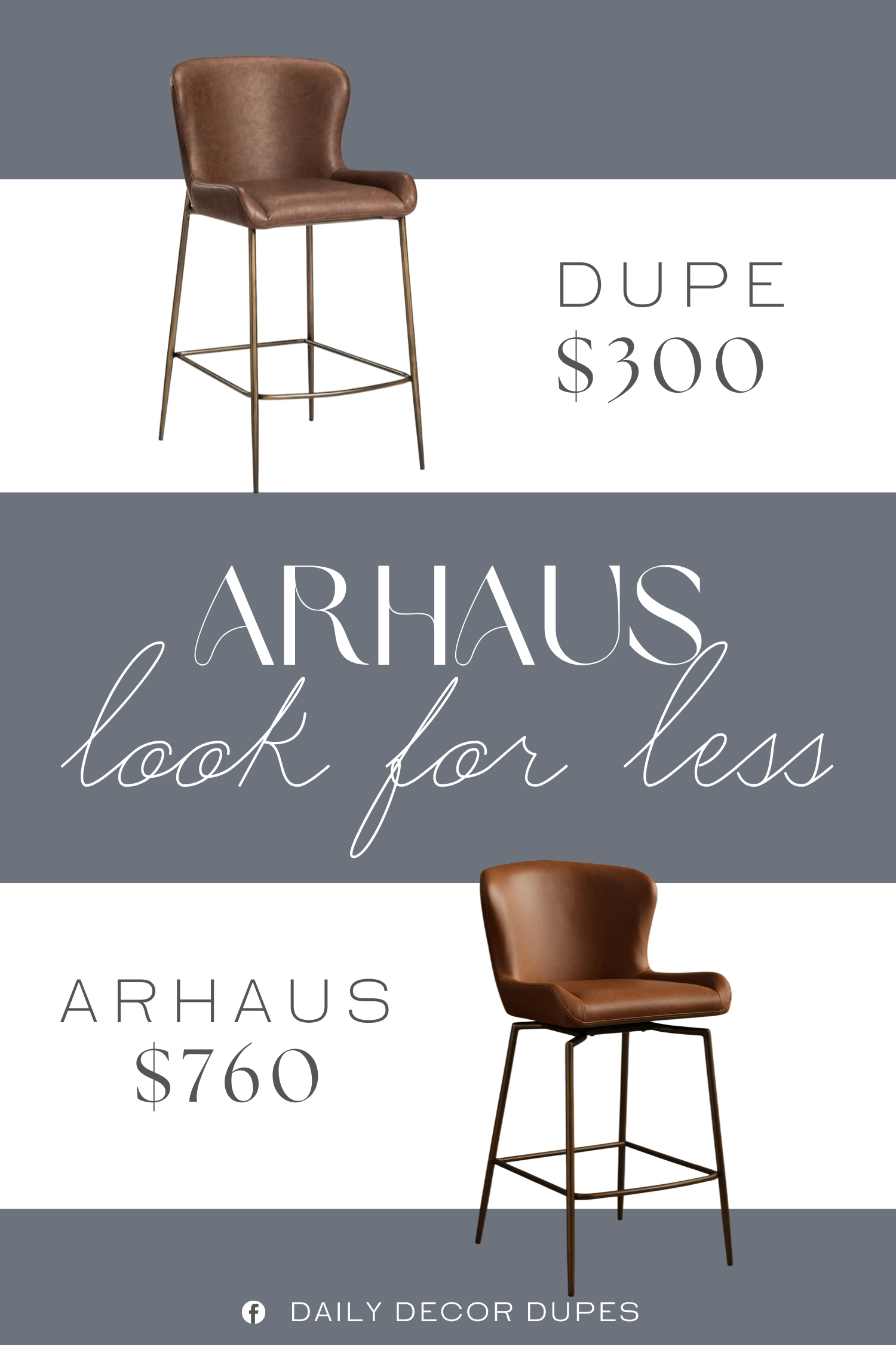 Arhaus Kirsten Faux Leather Swivel Stool Dupe. Crafted with meticulous attention to detail, our bar stools boast a luxuriously thick 2.75-inch foam cushion and ergonomically designed backrest with distinctive side lip support, providing superior comfort for extended seating.