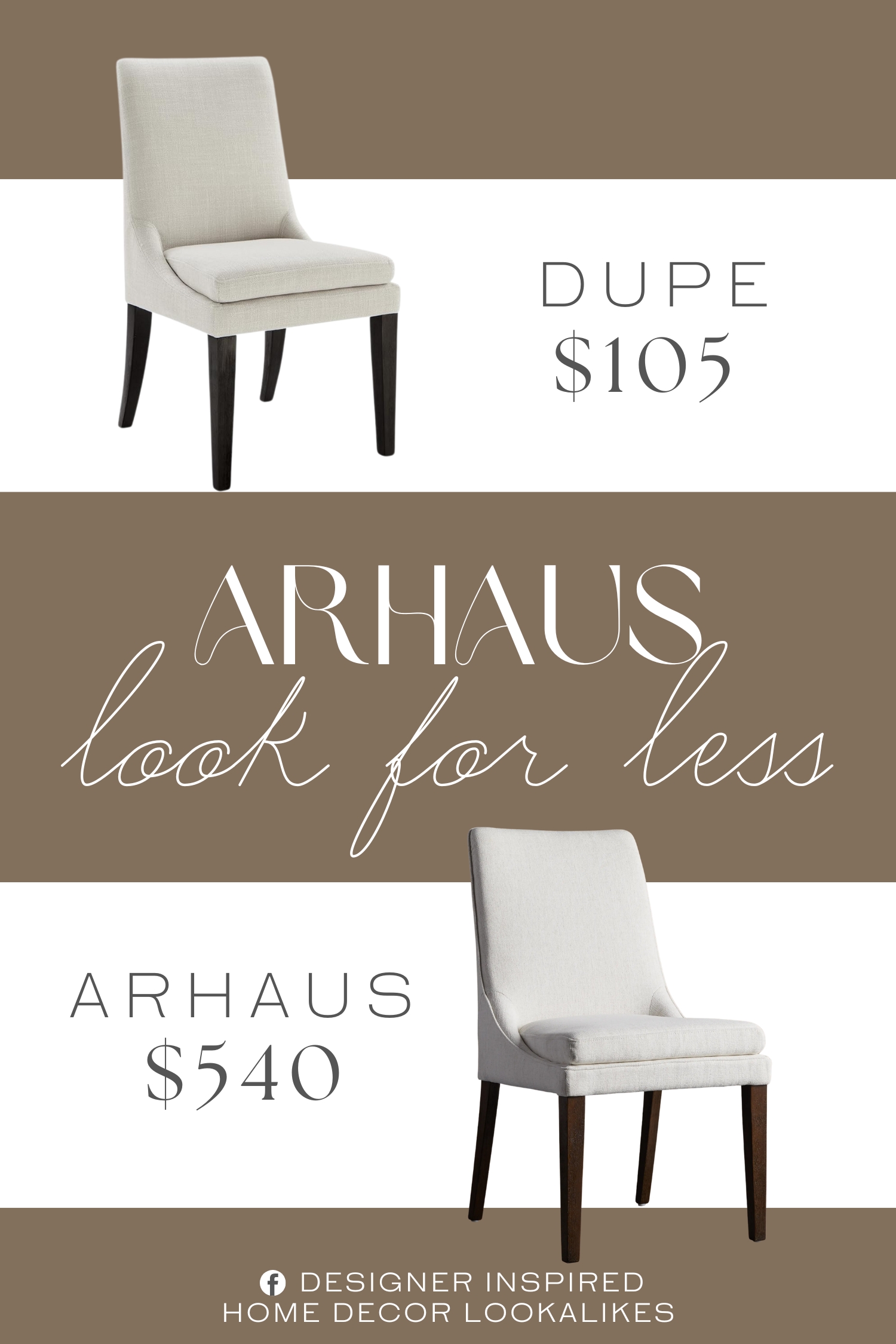 Arhaus Lunden Dining Side Chair Dupe. The seatback features a gentle curve, offering extra spine support during your meals.