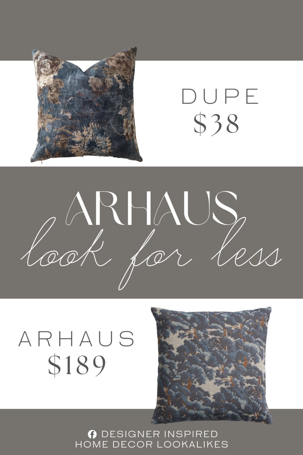 Arhaus Oaks Pillow Dupe. Crafted from 100% polyester. Pillow cover features hidden zip closure and knife edge details.