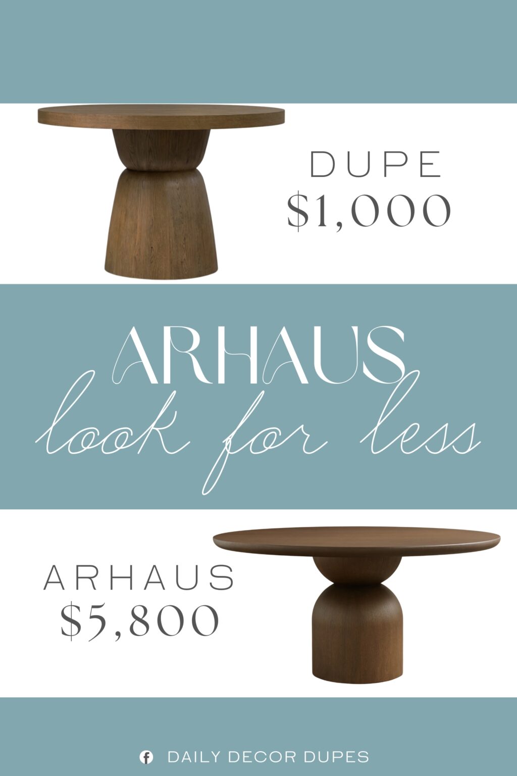 Arhaus Perth Round Dining Table Dupe. A small sculptural moment for everyday living, the design pairs a thick, rounded top with a softly tapered pedestal that keeps the silhouette clean but never stark