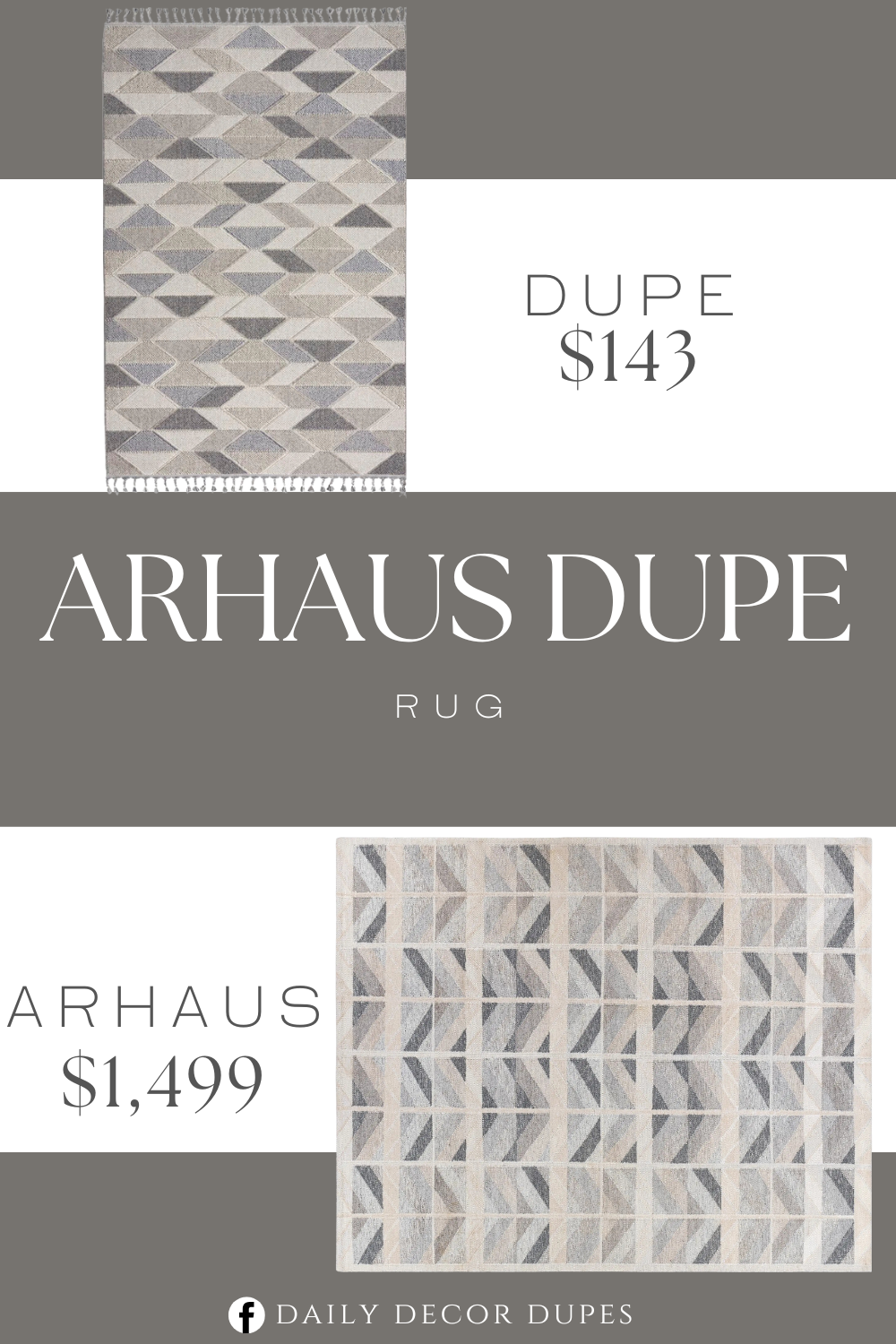 Arhaus Reese Rug Dupe. The area rug presents a variety of geometric designs with stunning effects. Machine-made from low-shed polypropylene for fuss-free care. Adds cosmopolitan flair. Lightweight design.