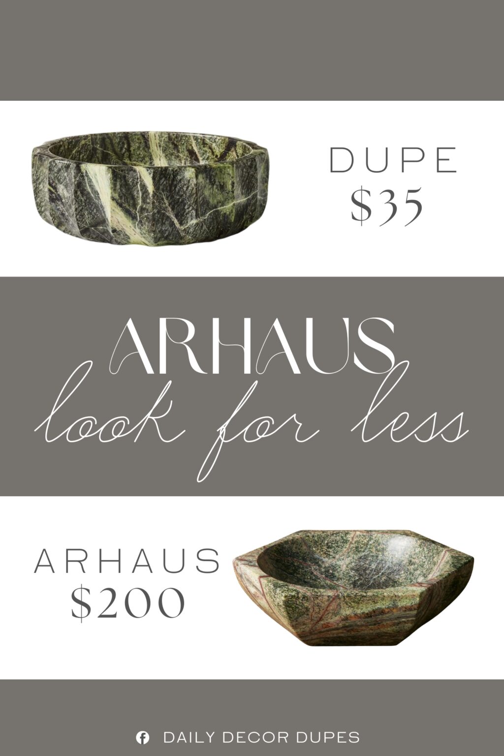 Arhaus Rhodes Hexagonal Marble Bowl Dupe. Crafted from marble, this decorative bowl is designed in a rich green hue that effortlessly complements any room.