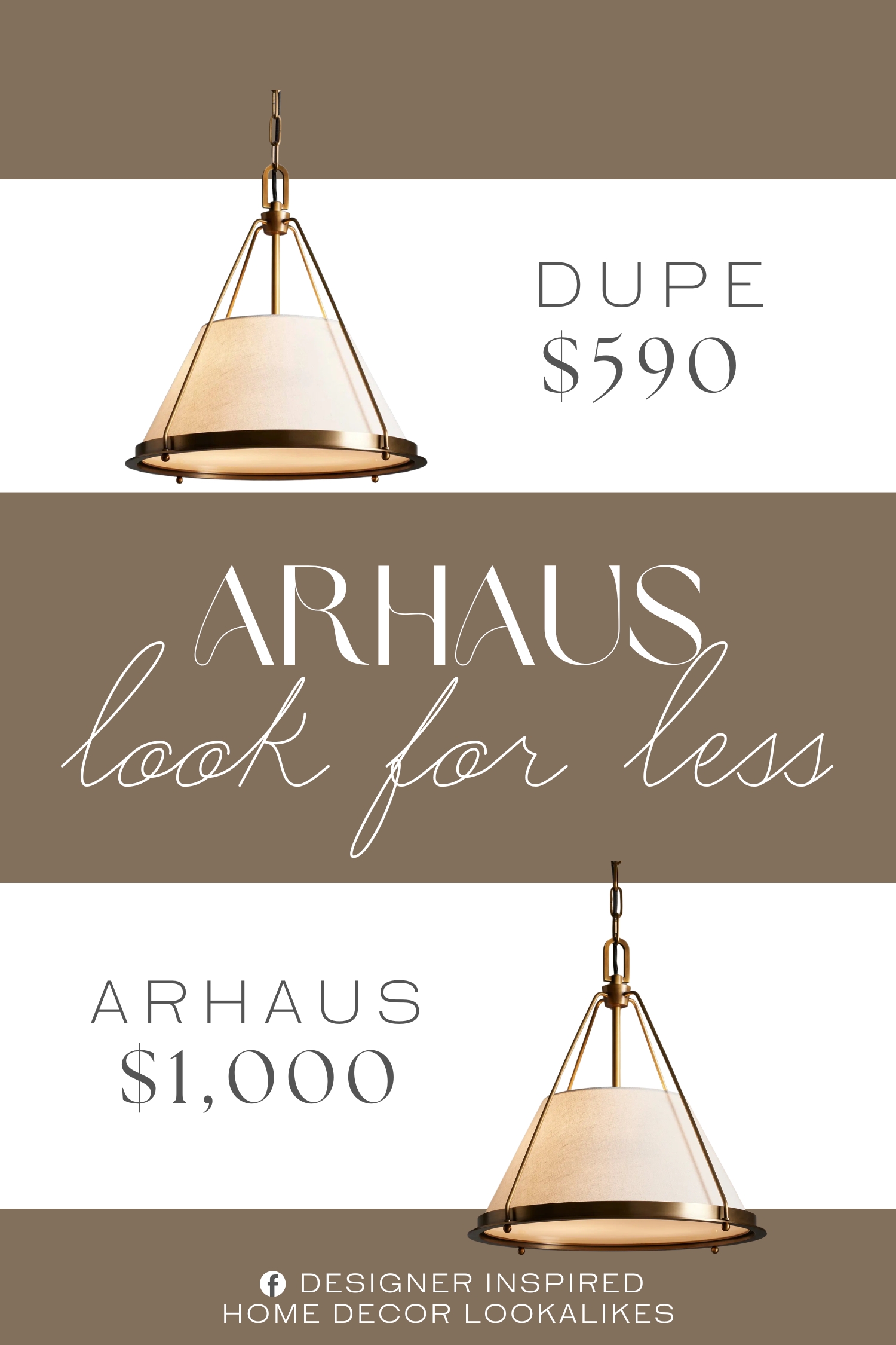 Arhaus Shelton Pendant Dupe. Crafted from high-quality materials, this modern lighting fixture features a timeless design with sleek brass detailing that complements its soft fabric shade. The fixture provides gentle, diffused illumination ideal for creating a relaxed yet upscale atmosphere.