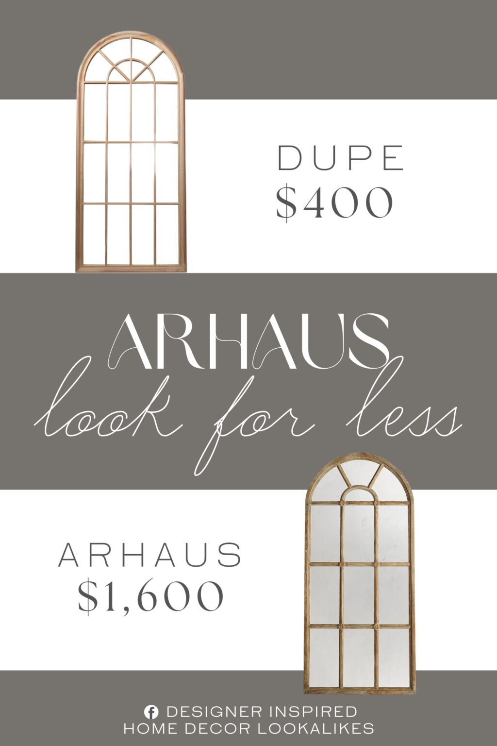 Arhaus Teak Arched Floor Mirror Dupe. The frame is crafted from solid paulownia wood, chosen for its lightweight strength and dimensional stability.