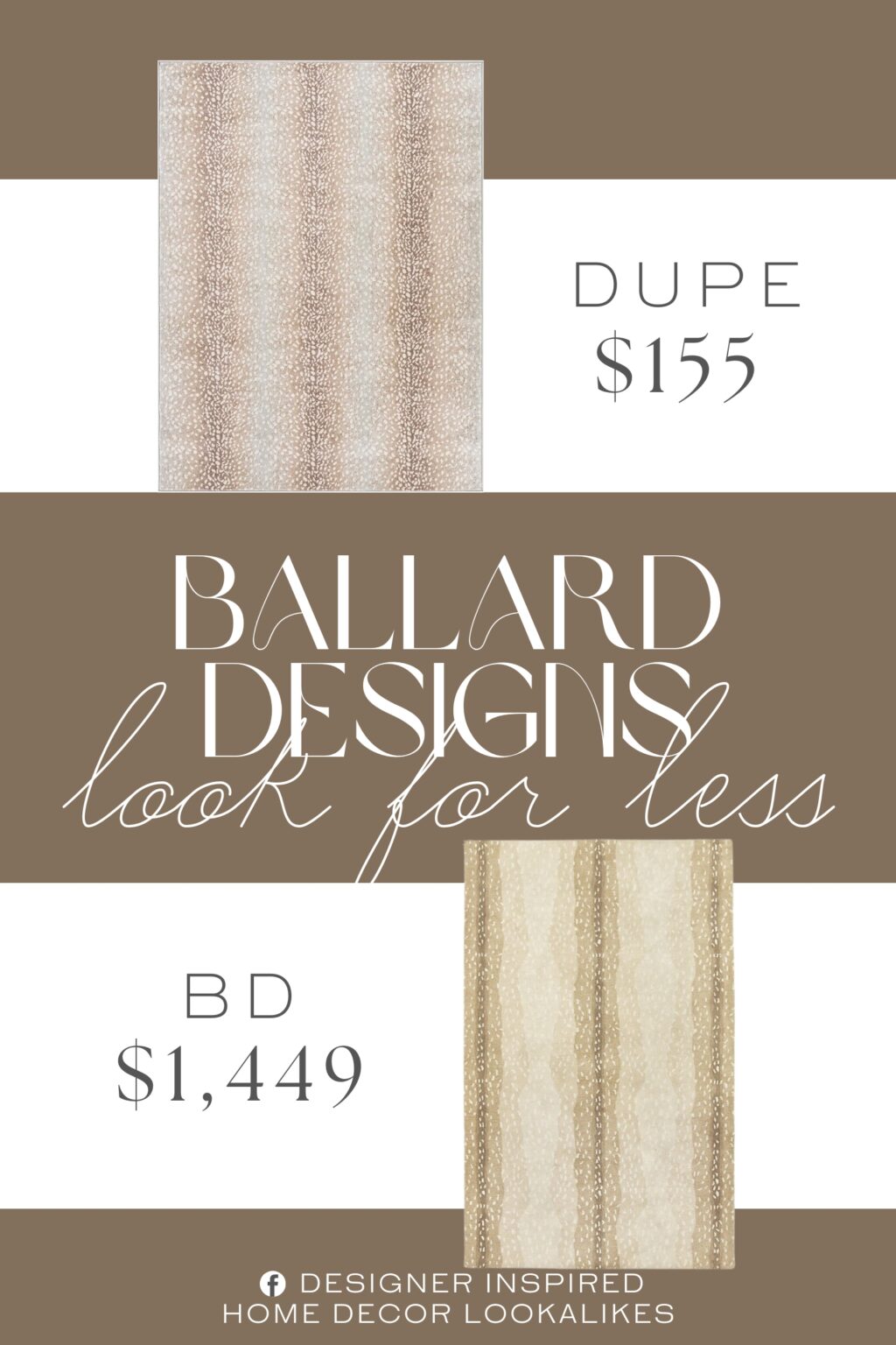 Ballard Designs Antelope Hand Tufted Rug Dupe. Made with Polypropylene in Turkey, and has a Low Pile. Spot Clean Only.