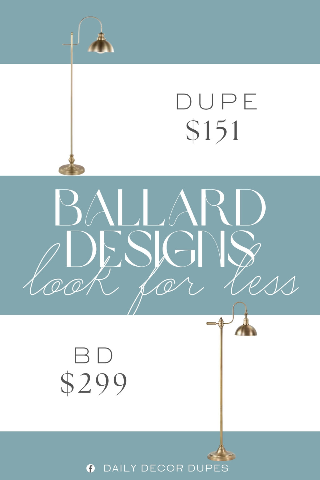 Ballard Designs James Floor Lamp Dupe. it features an arched design with a dome shade and is supported by a straight rod with a classic turned base.