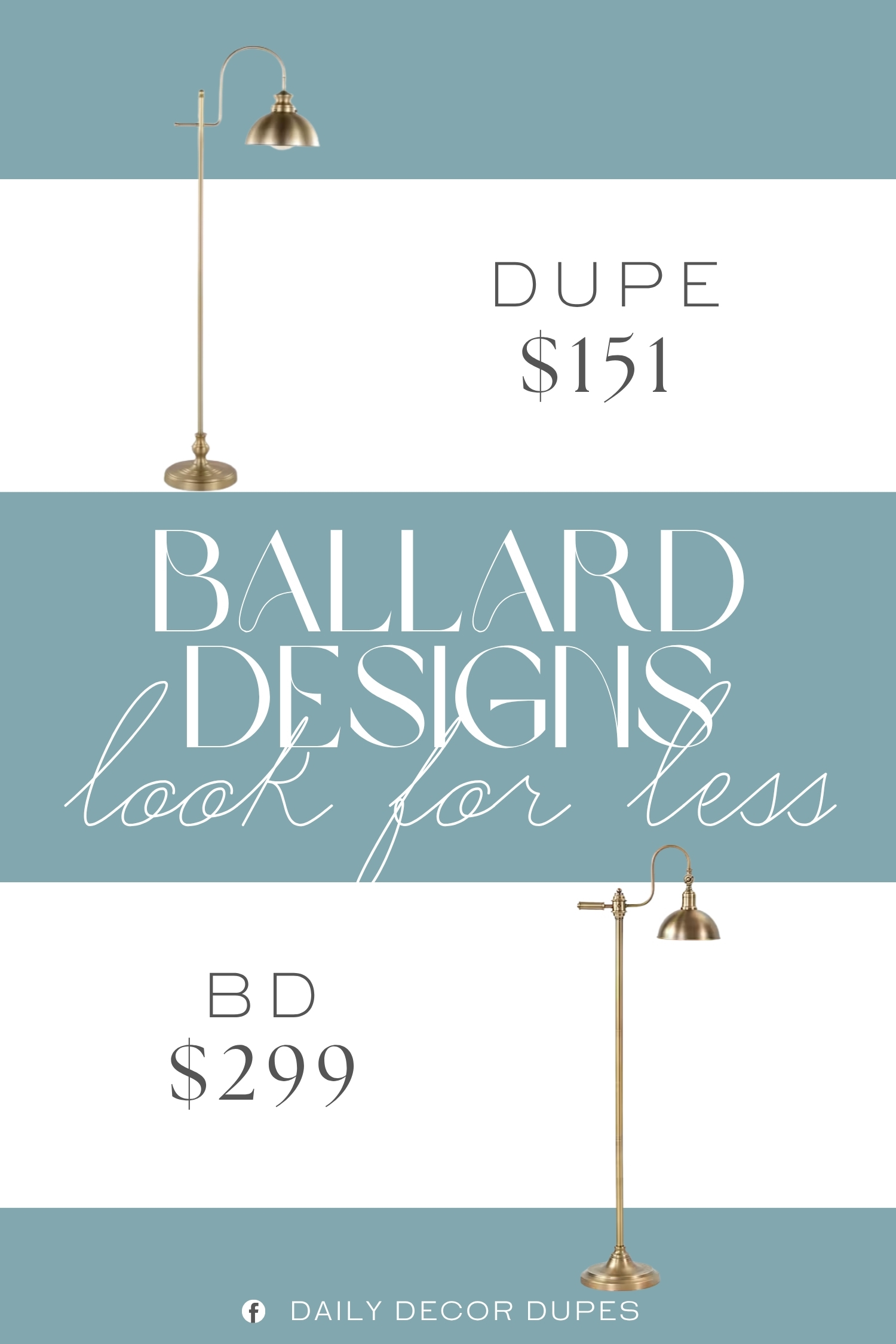 Ballard Designs James Floor Lamp Dupe. it features an arched design with a dome shade and is supported by a straight rod with a classic turned base.