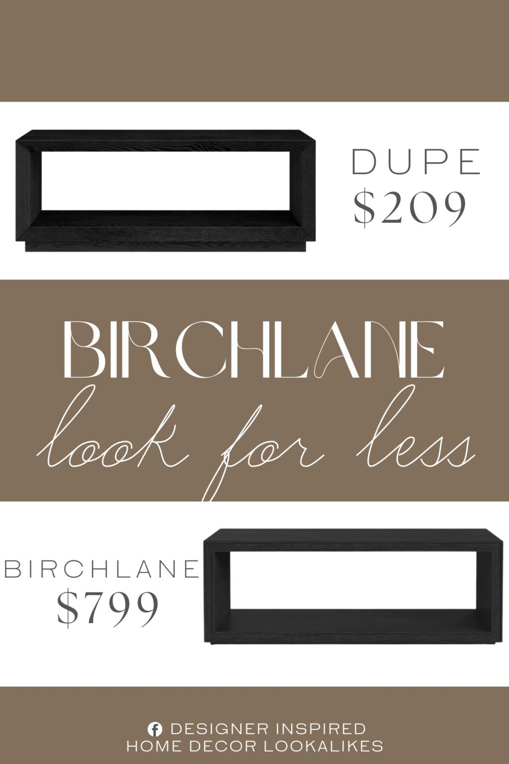 Birch Lane Southampton Solid Wood Coffee Table Dupe. Constructed from high-quality and durable MDF materials, ensuring longevity and stability for everyday use.