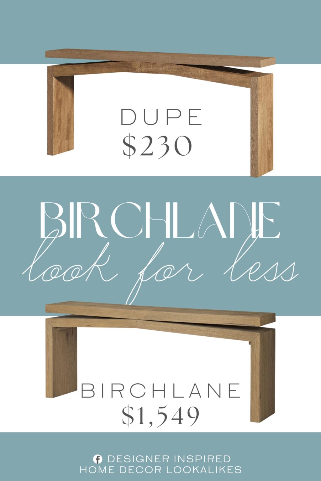 BirchLane Henn Solid Wood Console Table Dupe. Built with Premium wood for durability, ensuring long-lasting use in high-traffic areas like hallways and foyers.