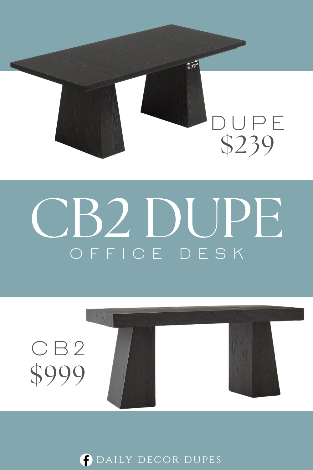 CB2 Ridge Black Wood Office Desk Dupe. Elegant black wood grain finish. Comfortable 29.53"H for an ideal ergonomic setup. Thickened desktop and sturdy wood legs.