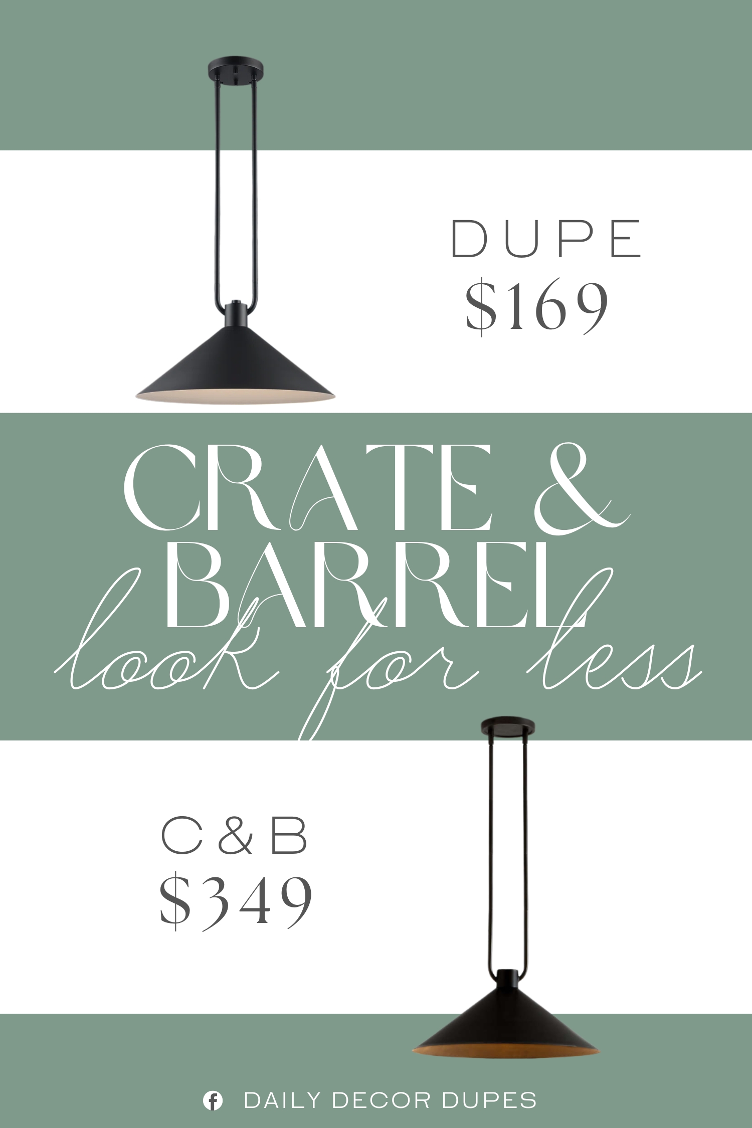 Crate & Barrel Andre Black Cone Pendant Light Dupe. Featuring a stylish dome metal shade and designed to accommodate 1 medium base E26 bulb (not included), this pendant merges form and function effortlessly.