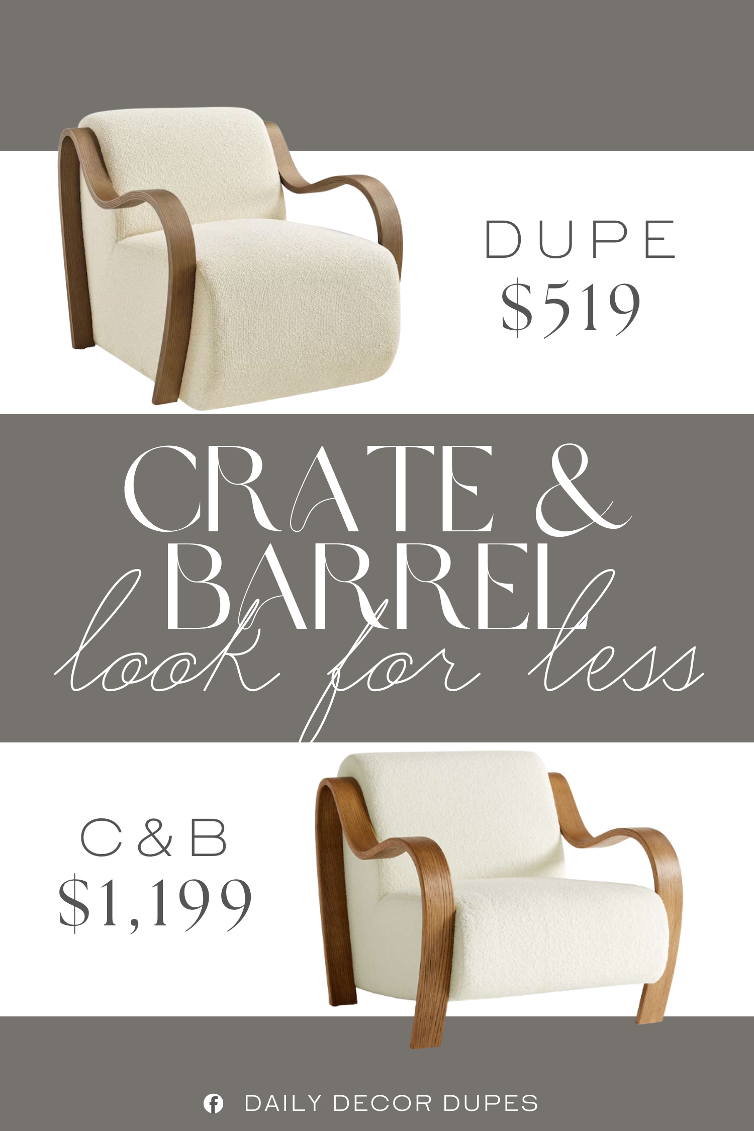 Crate & Barrel Bisou Wood Accent Chair Dupe. . The curved seat cushion extends seamlessly to the floor for a grounded silhouette, while gracefully curved arms crafted from kiln-dried bentwood add a mid-century inspired sculptural element.
