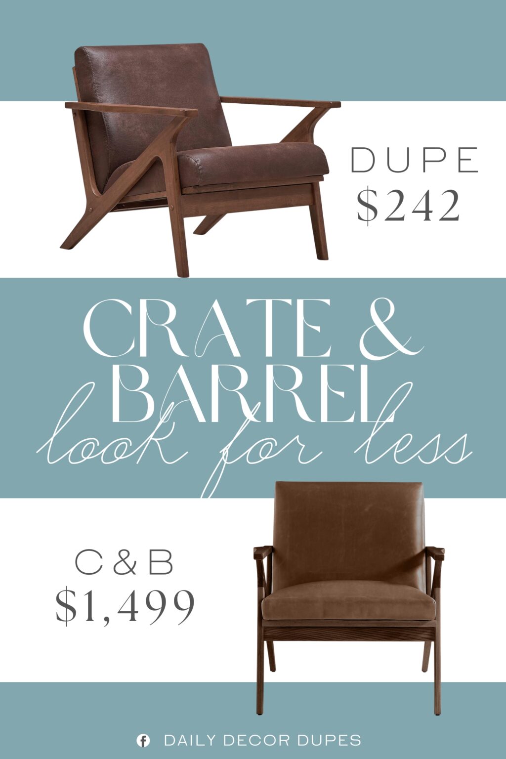 Crate & Barrel Cavett Wood and Leather Accent Chair Dupe. Crafted from durable solid rubberwood, this living room furniture is built to last through years of use. Available in walnut or oak finish. The armchair features sturdy and elegant Z shaped frame with clean lines crafted from solid wood.