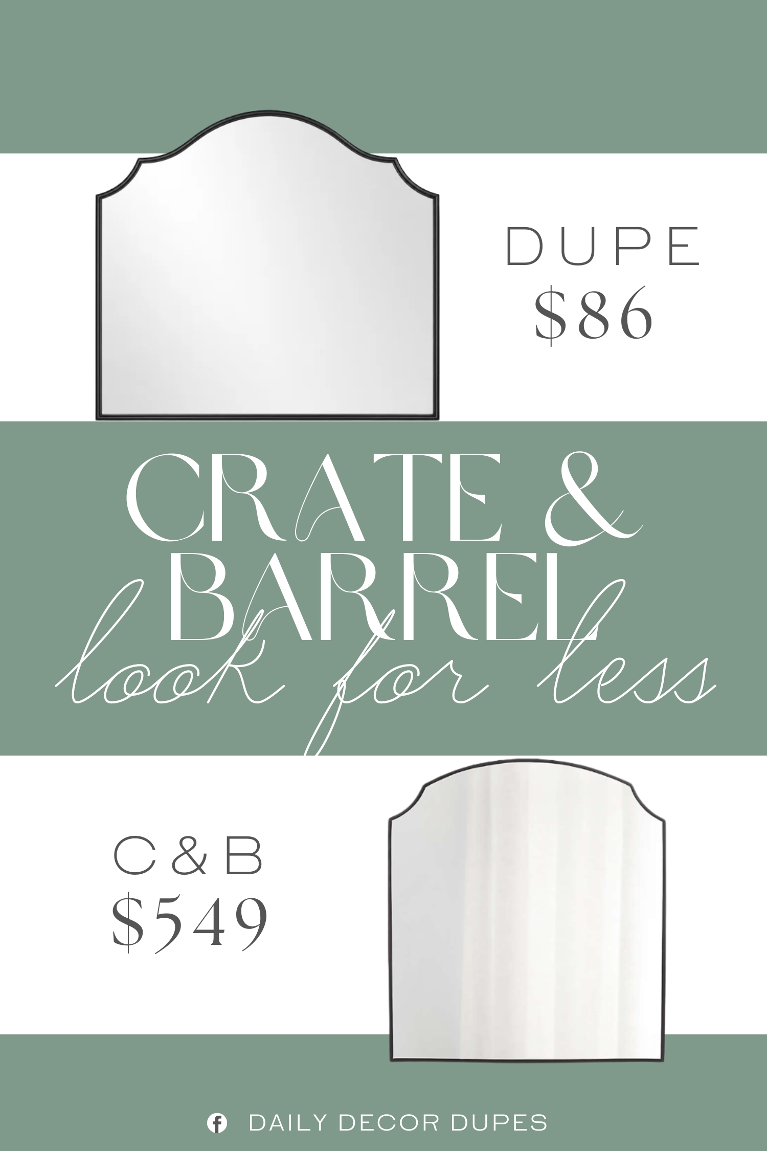 Crate & Barrel Emmy Black Wall Mirror Dupe. The lightweight metal frame offers dependable durability and a clean black finish that coordinates with various décor styles.
