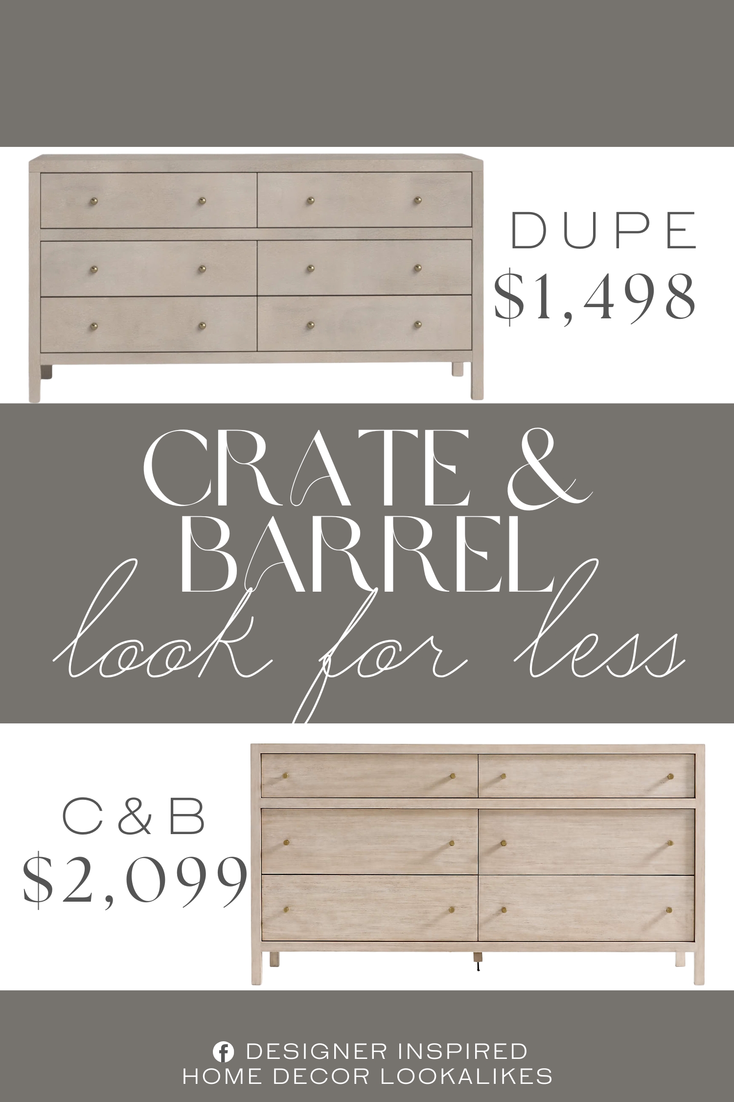 Crate & Barrel Keane 6-Drawer Dresser Dupe. It's crafted from kiln-dried solid and engineered wood in a finish of your choice, so you can find the best look for your sleeping space.