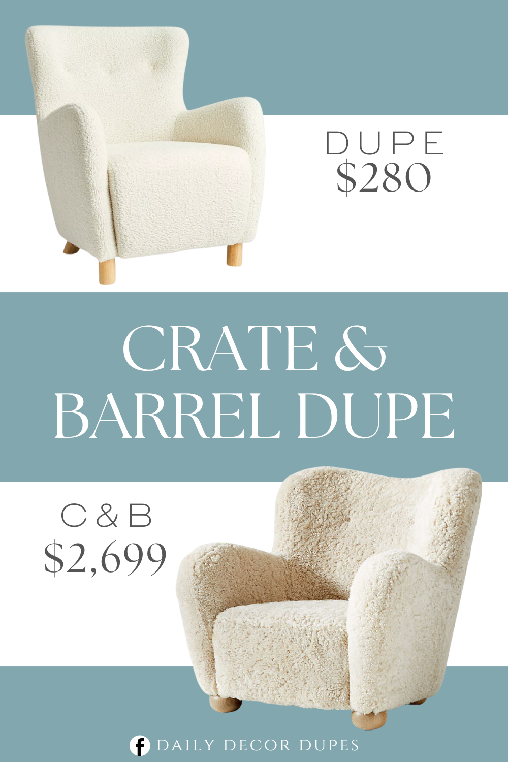 Crate & Barrel Le Tuco Shearling Accent Chair Dupe. Wingback accent chair. Soft velvet upholstery. High armrests and tufted back.