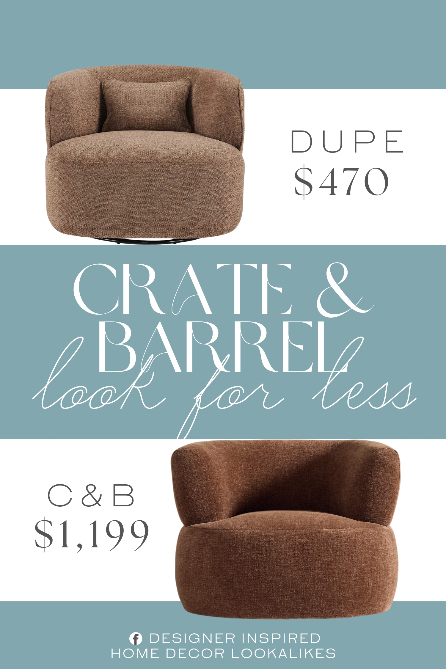Crate & Barrel Margaux Swivel Accent Chair Dupe. Crafted with a solid wood frame for durability and support, the chair promises to be a lasting piece in your home.