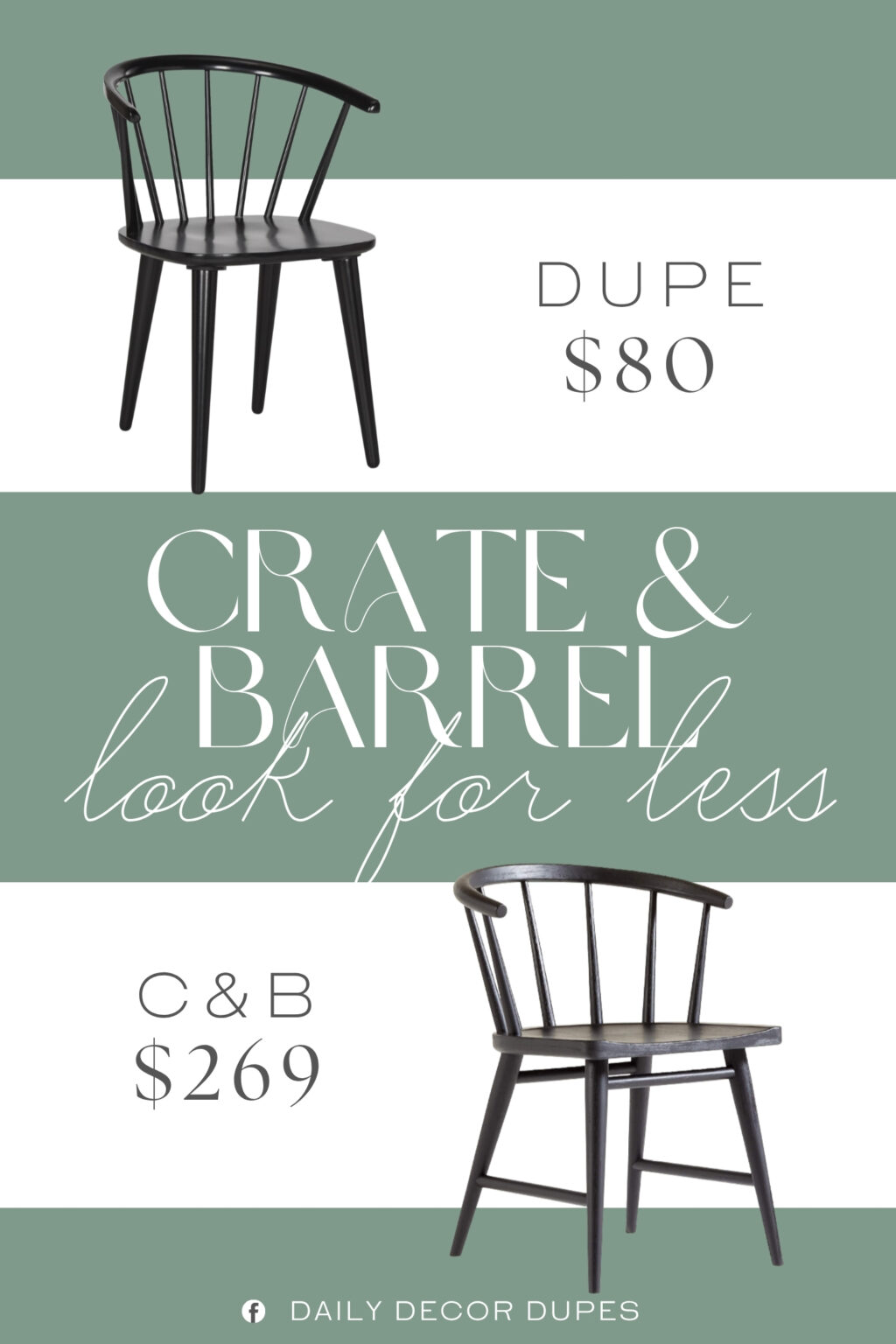 Crate & Barrel Pali Black Hardwood Dining Chair Dupe. Crafted from solid wood for long-lasting longevity. Contemporary design adds a chic look to your home