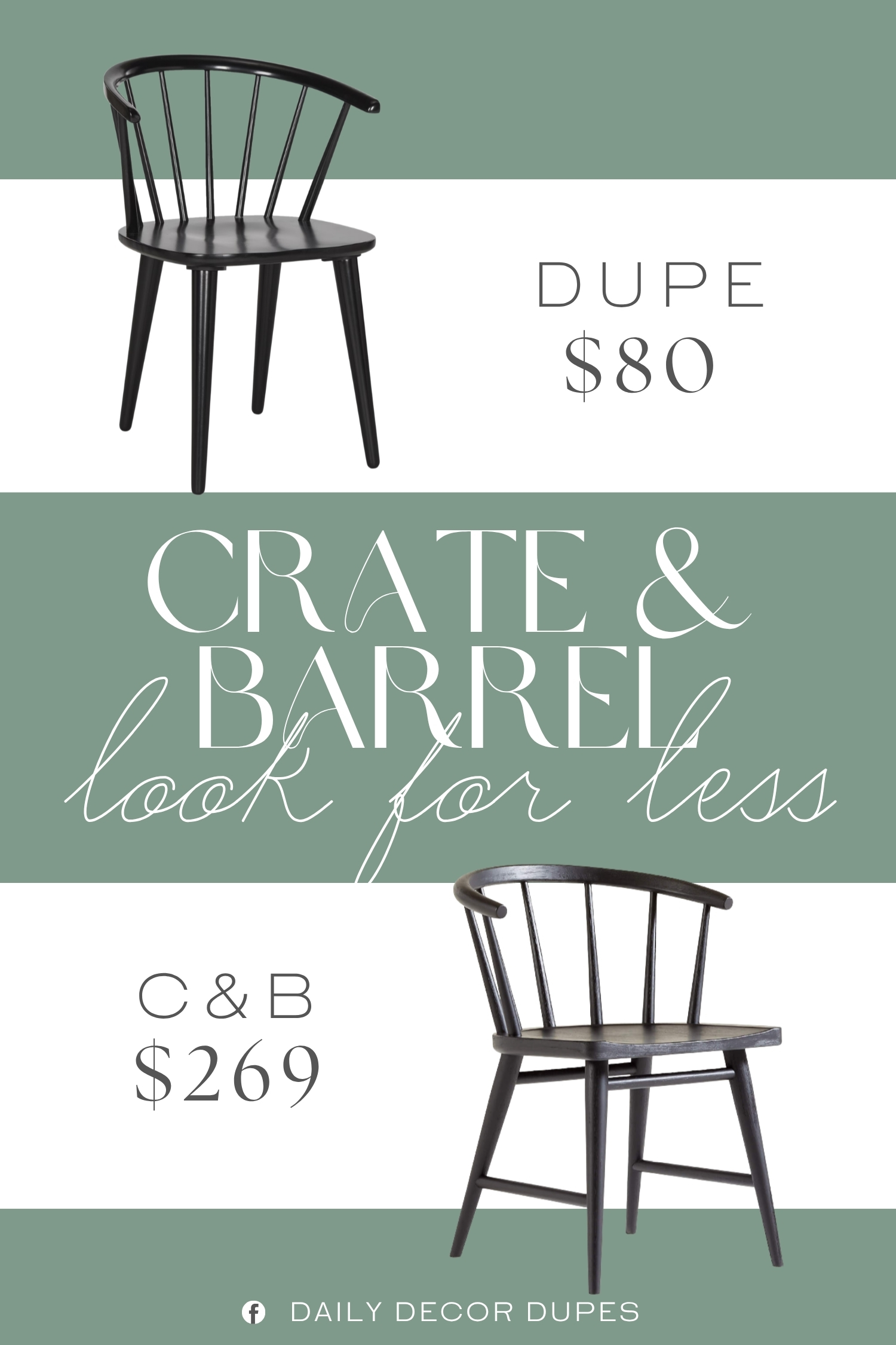 Crate & Barrel Pali Black Hardwood Dining Chair Dupe. Crafted from solid wood for long-lasting longevity. Contemporary design adds a chic look to your home