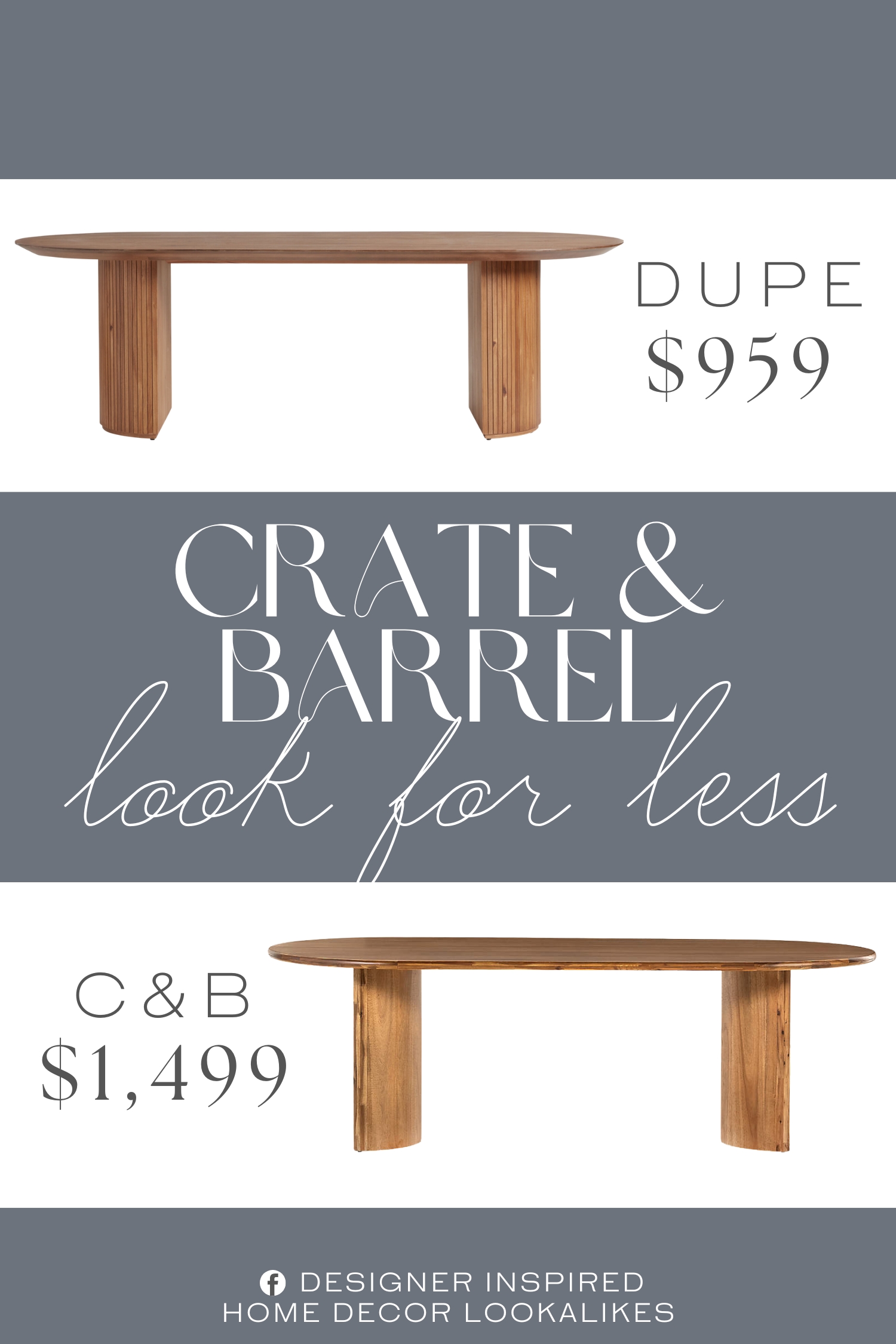 Crate & Barrel Panos Sandy Acacia Wood Dining Table Dupe. Made of solid beech wood, plywood, acacia veneer and MDF