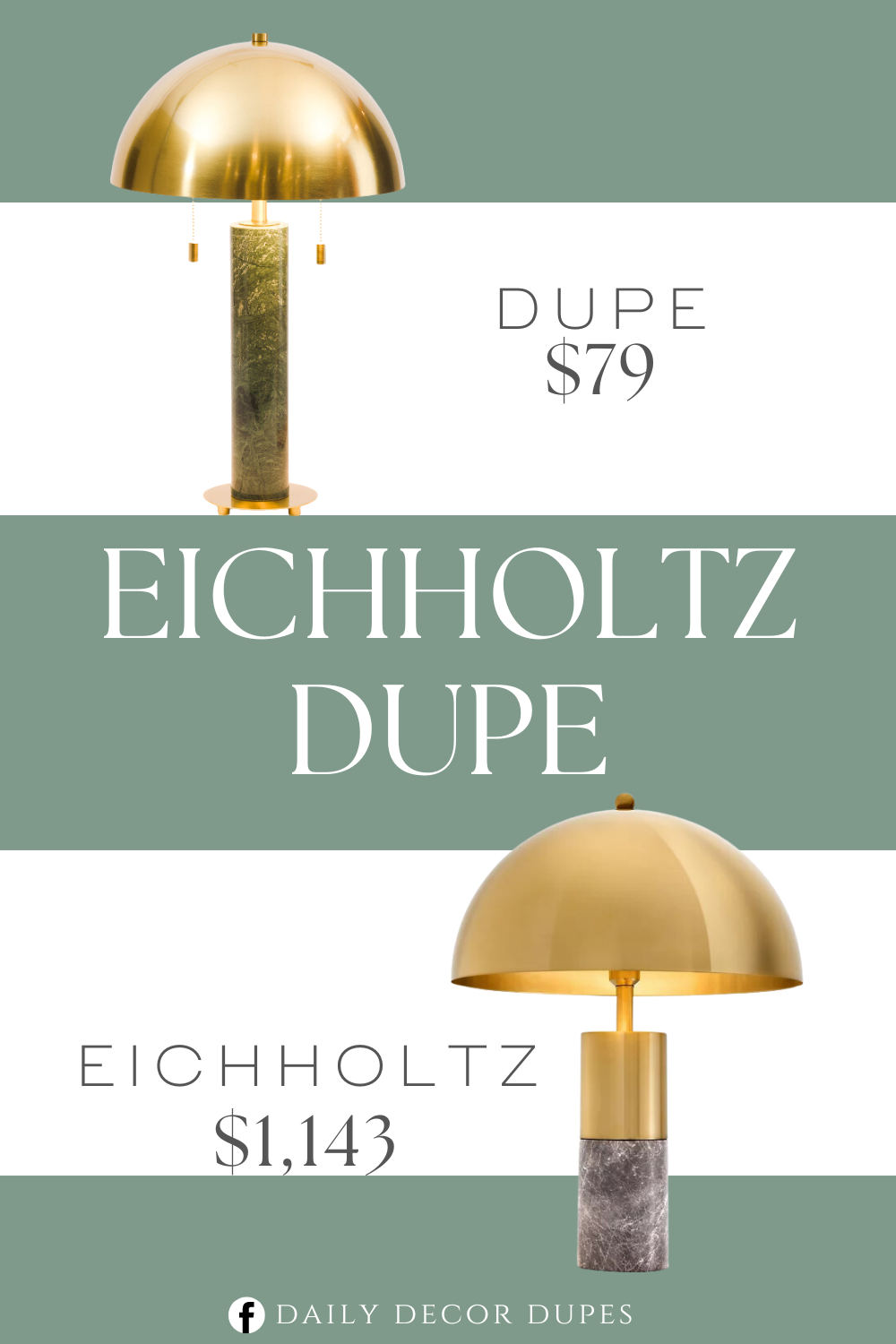 Eichholtz Flair Table Lamp Dupe. Marble base, gold-tone hardware, curved metal shade, and dual pull cords. lamp: 14in D x 26in H, 6ft cord length.