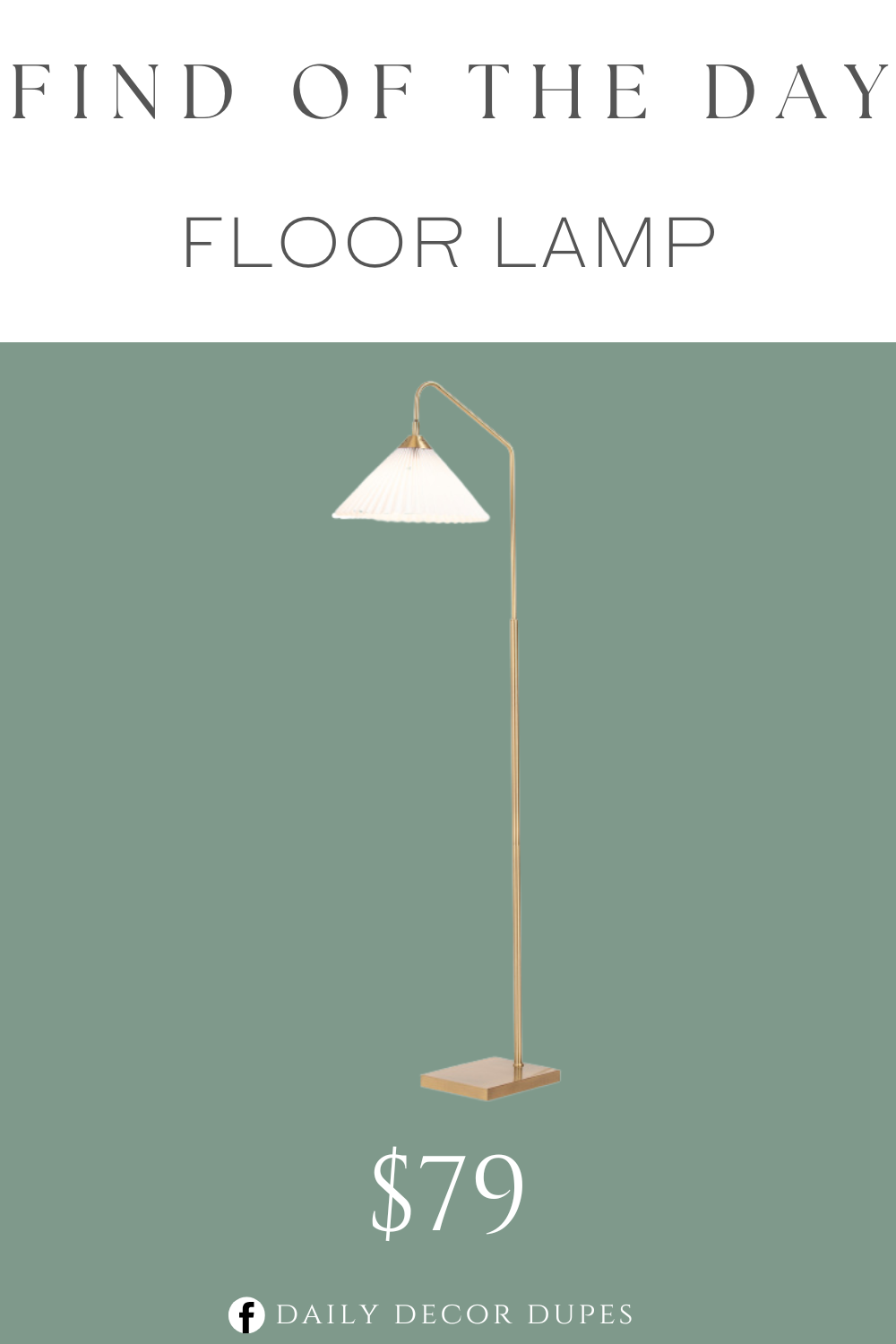 Find of the Day Pleated Shade Metal Floor Lamp. gold tone hardware, metal base, pleated printed shade, in-line switch.