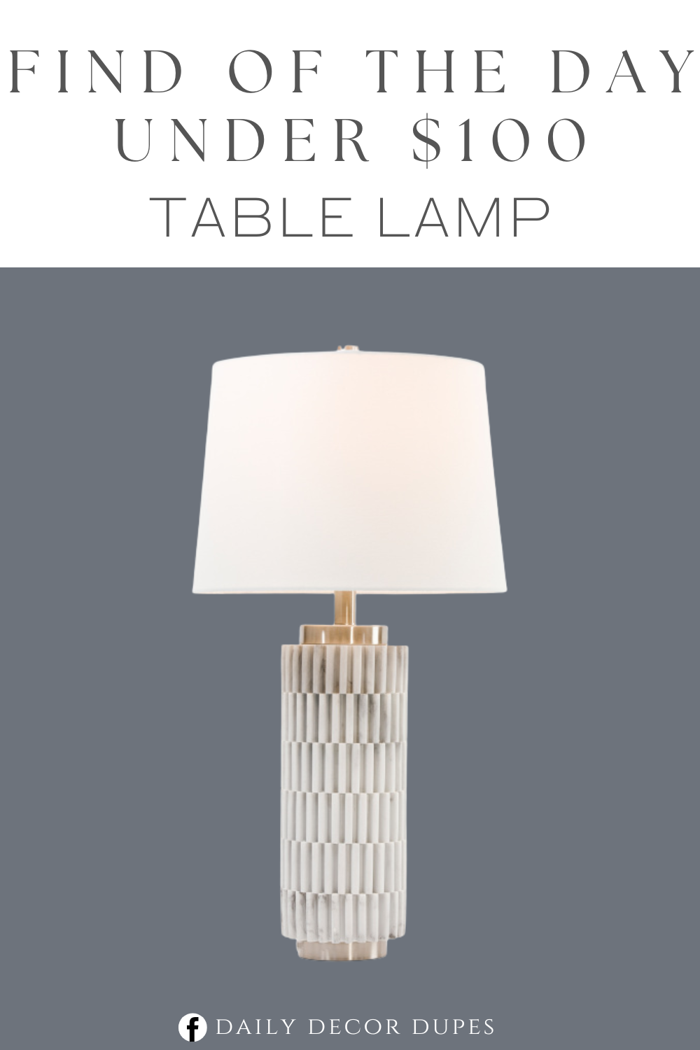 Find of the Day Under $100 Lego Textured Table Lamp. Textured base, metallic detail, geometric design. 3-way switch.