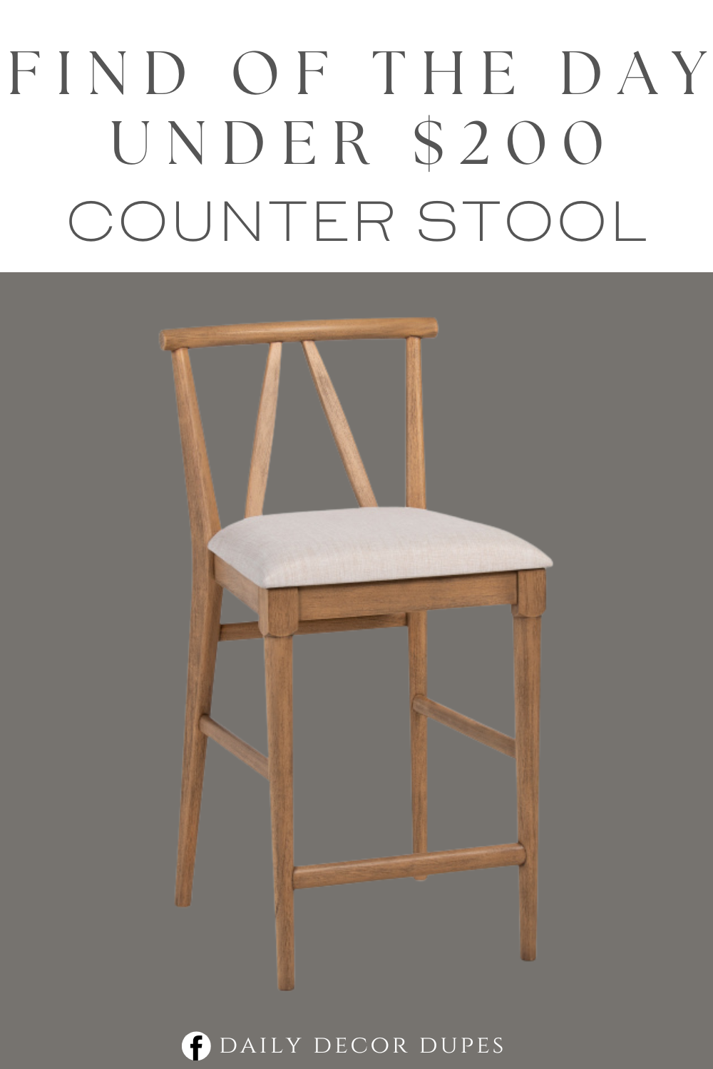 Find of the Day Under $200 Solid Mahogany Counter Stool With Cushioned Seat. cushioned seat. natural finish. mahogany, fill: polyurethane foam/polyester fiber.