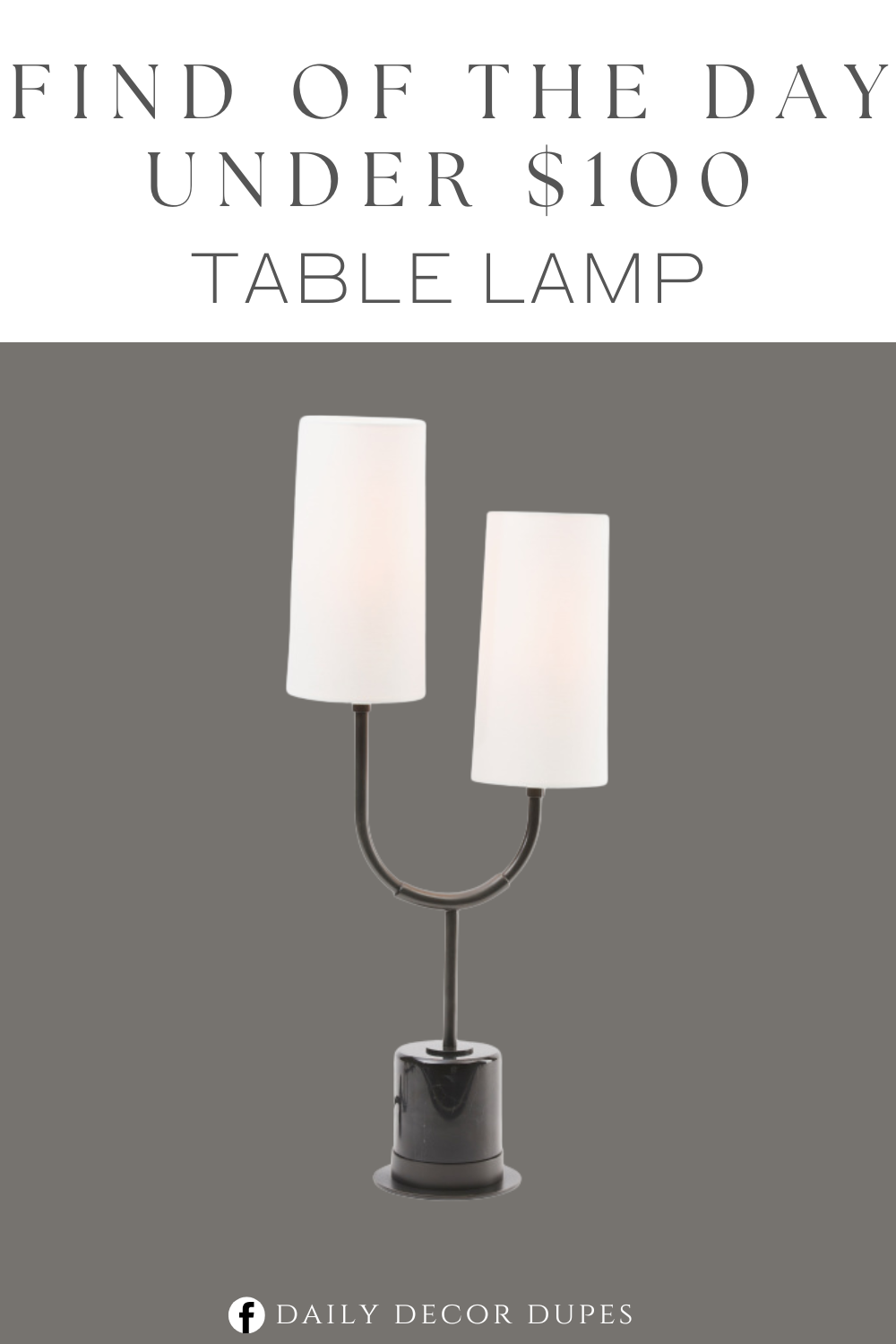 Find of the Day under $100 Table Lamp. modern design, removable shades. in-line switch. Made from metal, type C.