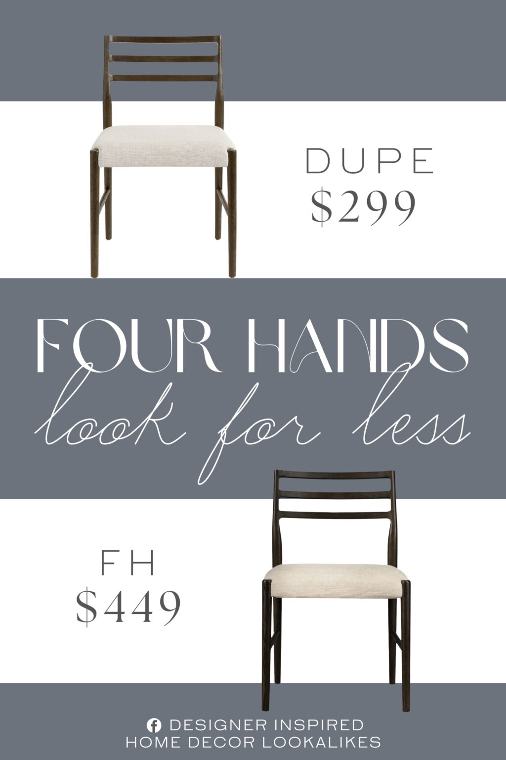 Four Hands Glenmore Upholstered Dining Chair Dupe. Frame is expertly crafted of solid rubberwood or oak.