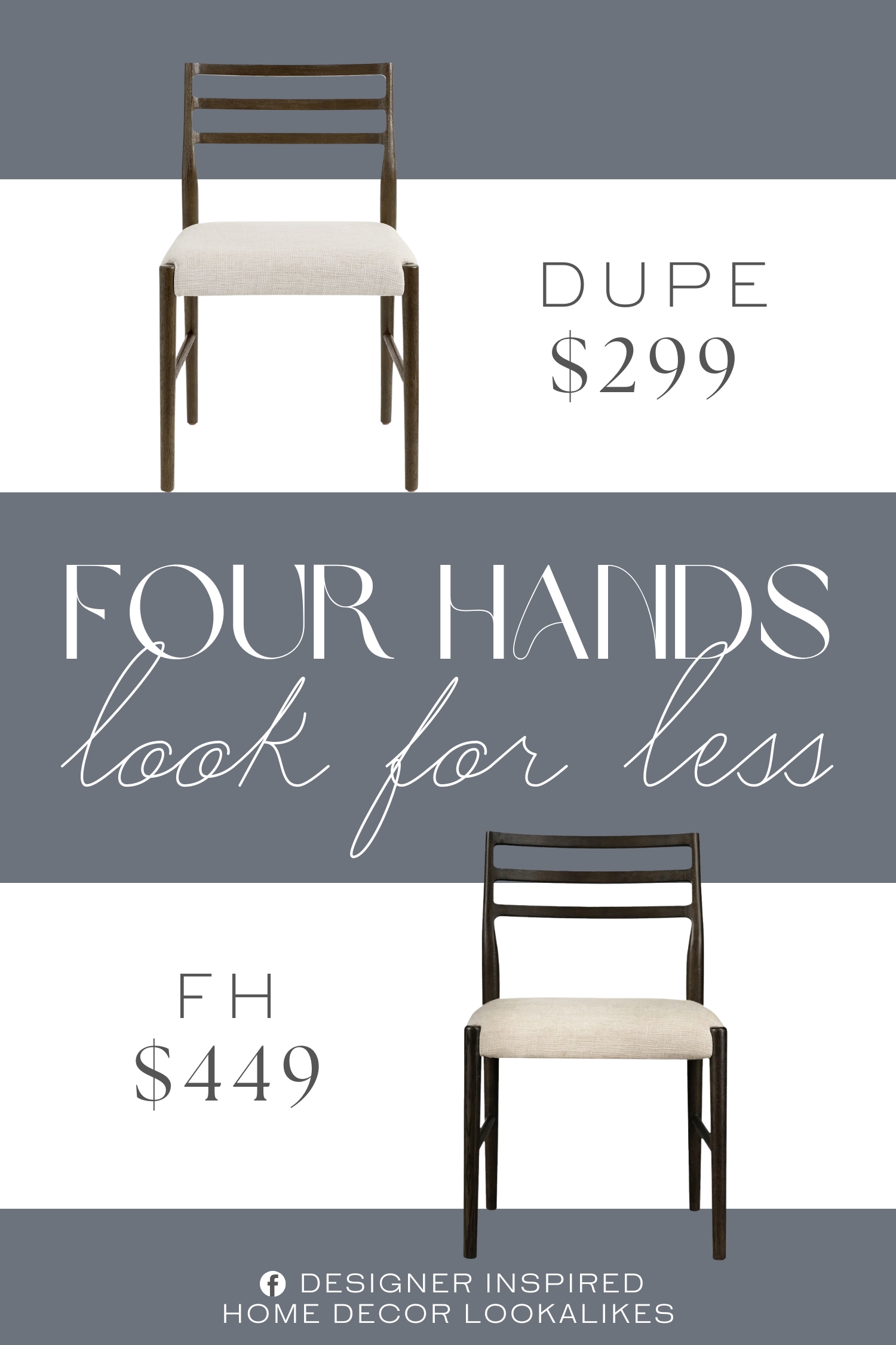 Four Hands Glenmore Upholstered Dining Chair Dupe. Frame is expertly crafted of solid rubberwood or oak.
