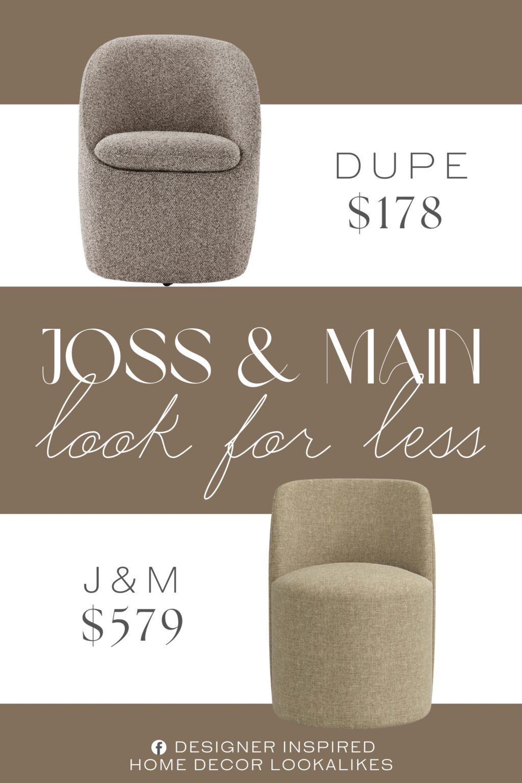 Joss & Main Begonia Dining Chair Dupe.Crafted with durable solid and engineered wood, ensuring longevity and stability for years of use. Features truffle brown premium fabric upholstery, providing a stylish and warm aesthetic.