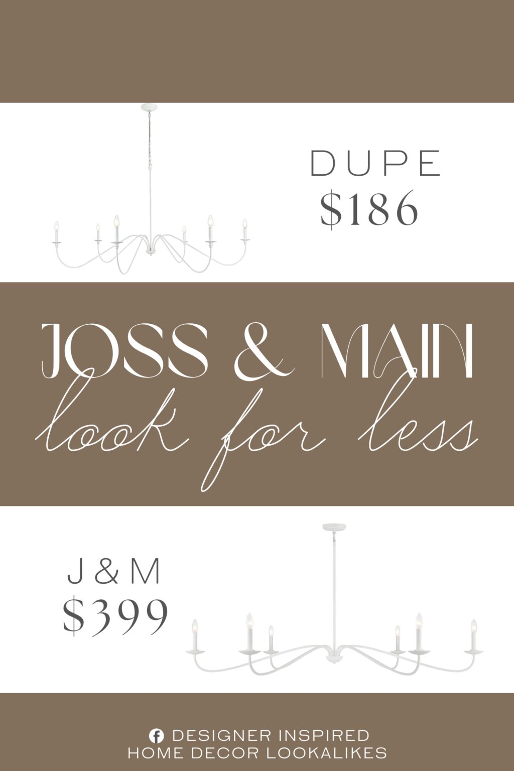 Joss & Main Zoyla 6-Light Chandelier Dupe. Crafted from iron, it features six lights arranged at the end of curved, sleek arms, offering ample illumination with a warm, ambient glow.