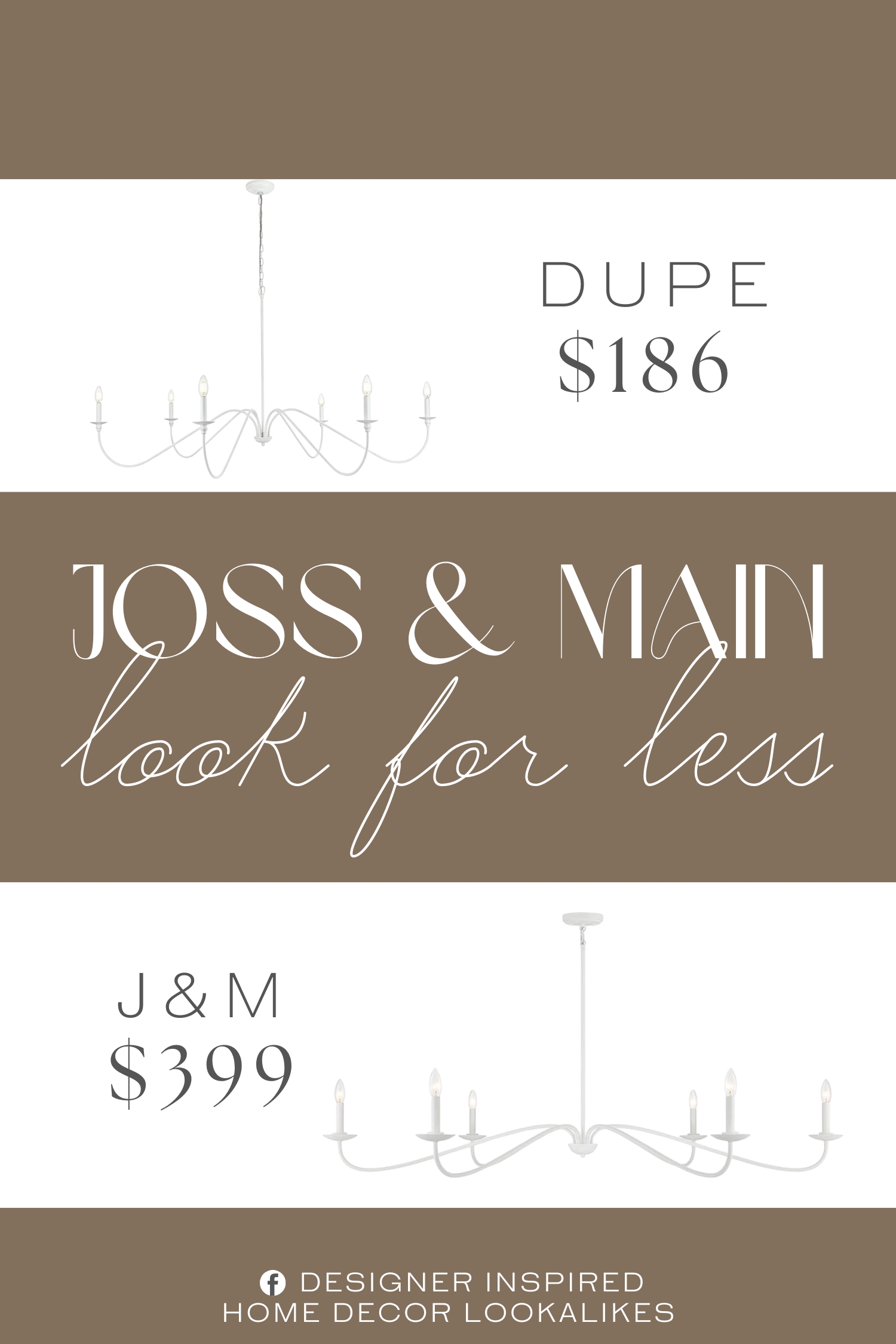 Joss & Main Zoyla 6-Light Chandelier Dupe. Crafted from iron, it features six lights arranged at the end of curved, sleek arms, offering ample illumination with a warm, ambient glow.