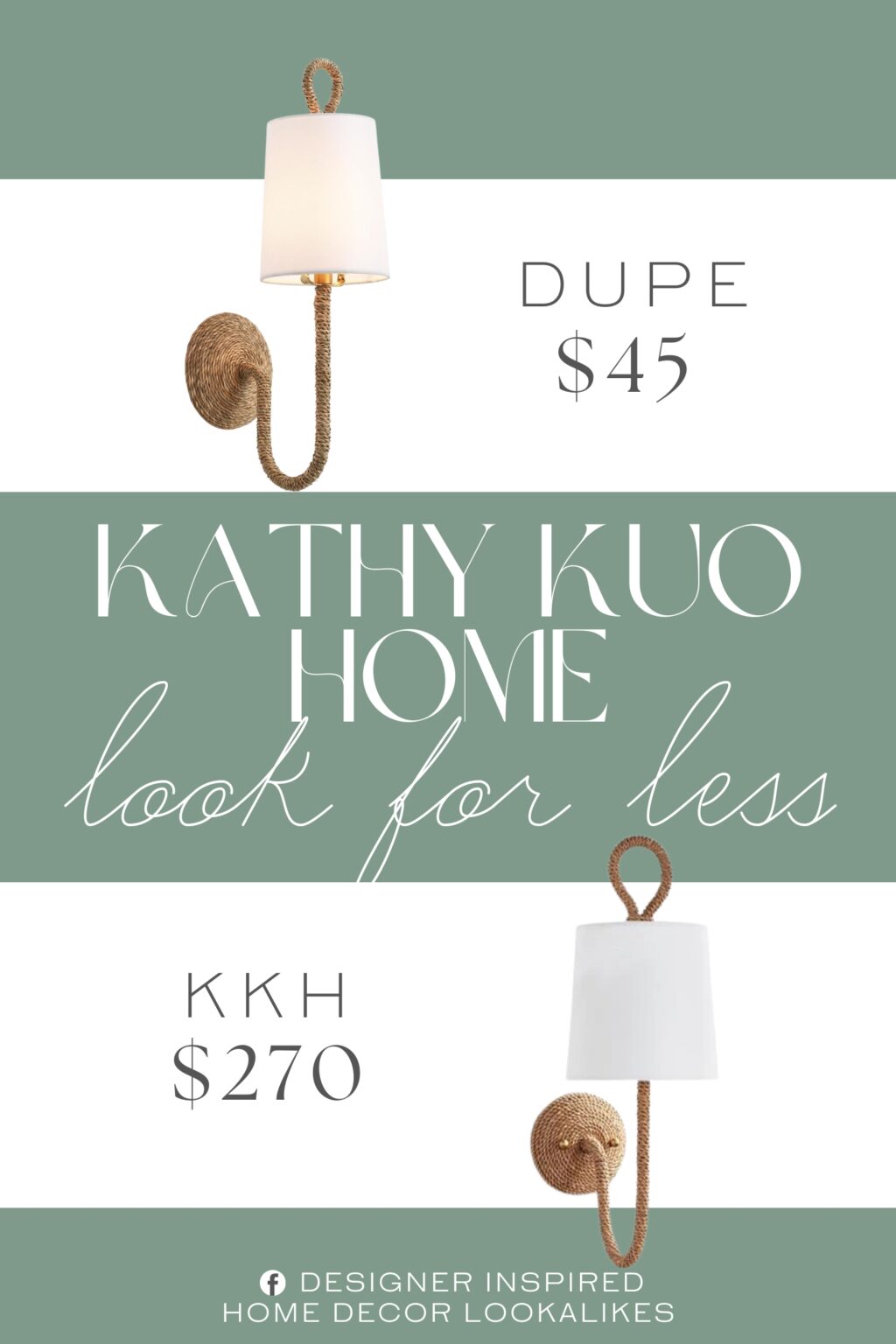 Kathy Kuo Home Bimini Brown Rattan Armed Sconce Dupe. Natural rattan wraps the swan-neck silhouettes of the lamp arms and the characteristic base, combined with a creamy white cotton-linen lampshade, adds a truly rustic quality and is ideal for eclectic or farmhouse style.